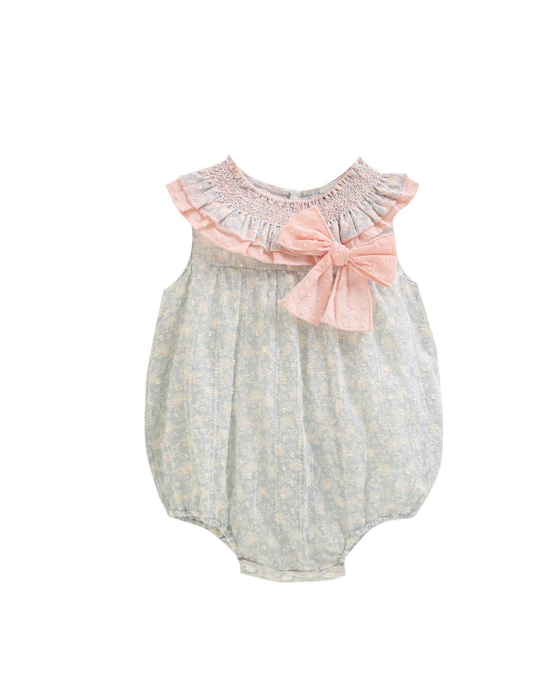 Baby-Strampler 3-18 Monate, gesmokter Kragen, Plumeti-Rosa, BGV96537
