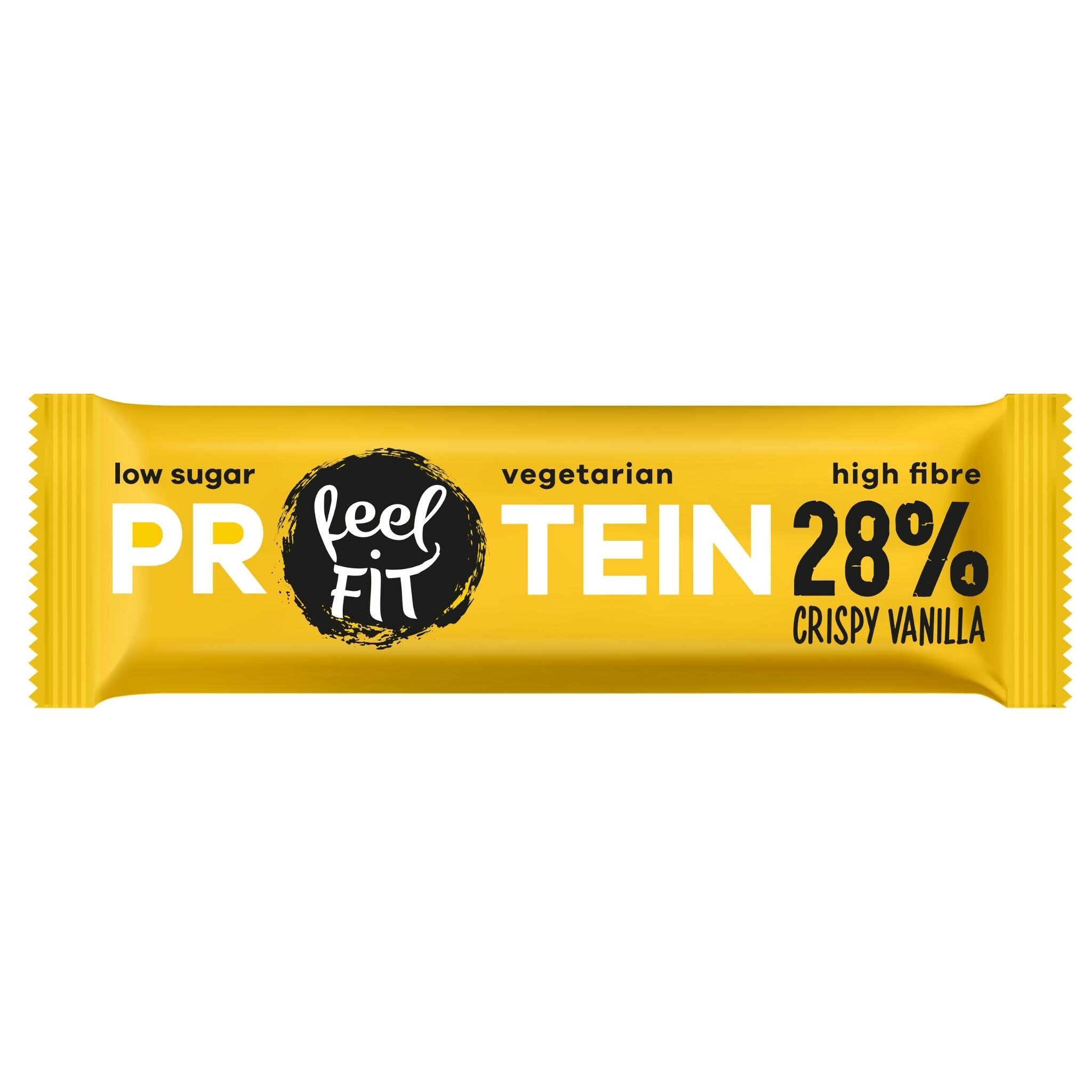 Feel FIT Vanille-Proteinriegel 28 % – Protein-Snack, zuckerarm, ballaststoffreich, vegetarisch, 40 g