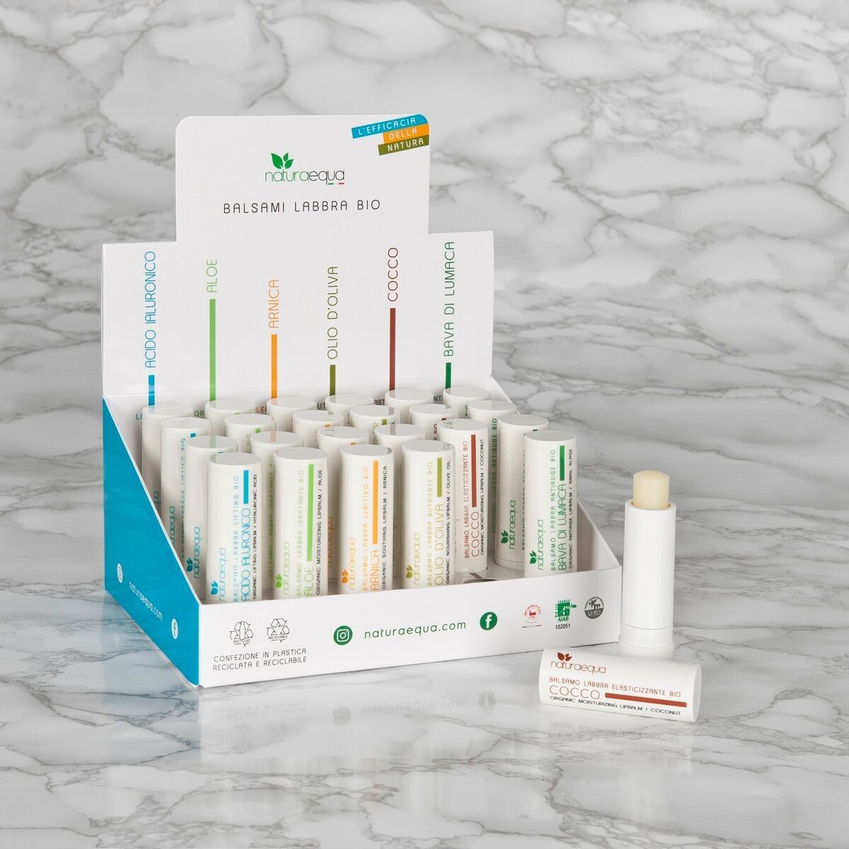 Espositore burri labbra naturali (24 pièces)