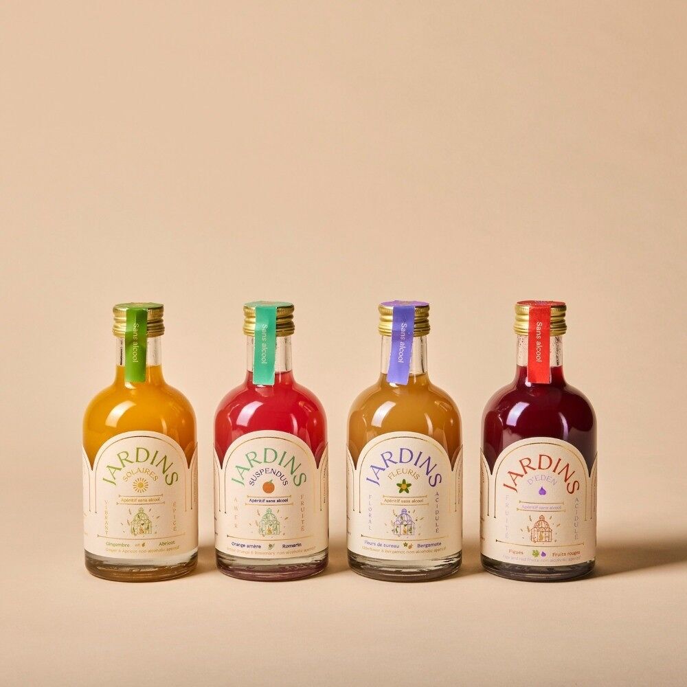 Pack 4 Apéritifs Sans Alcool Jardins 20cl - Suspendus, Fleuris, Eden & Solaires