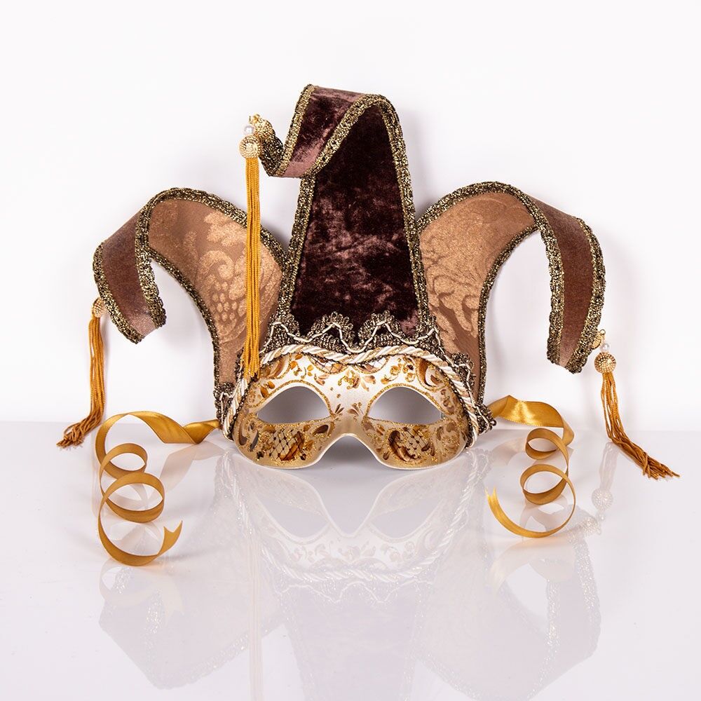 Mask Colombina Riccioli - with velvet "curls"