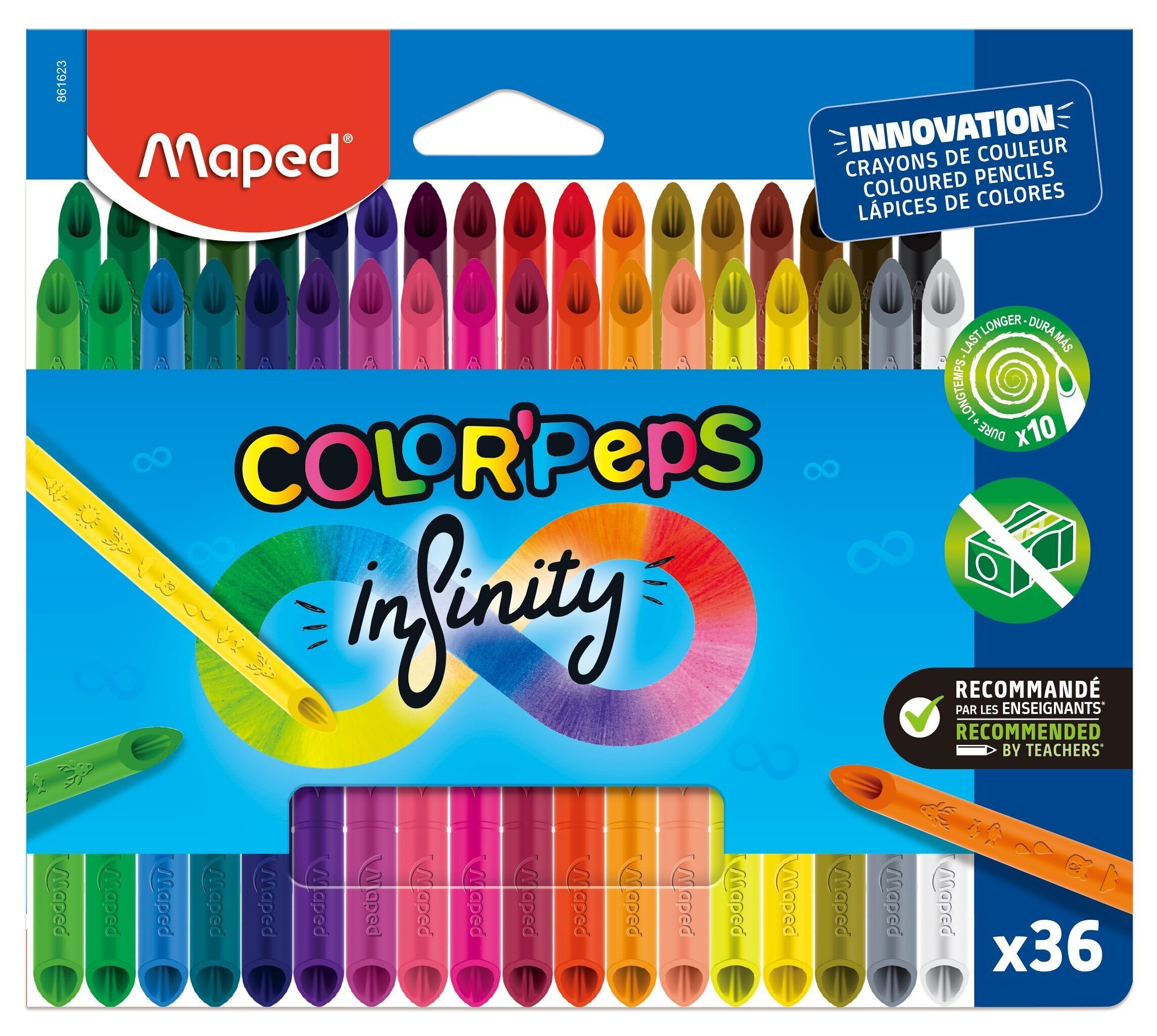 LAPICES DE COLORES MAPED COLOR PEPS X12 3 FLUO PAPELERIA
