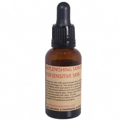 Replenishing Face Oil For Sensitive Skin, 100% Pure Rosehip & Argan Oil