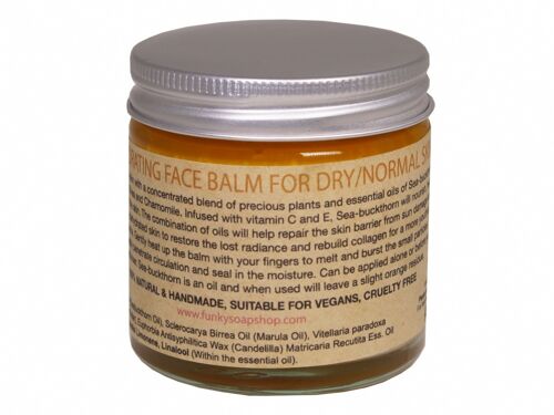 Hydrating Solid Face Balm For Dry/Normal Skin, 100% Pure Sea-buckthorn Oil