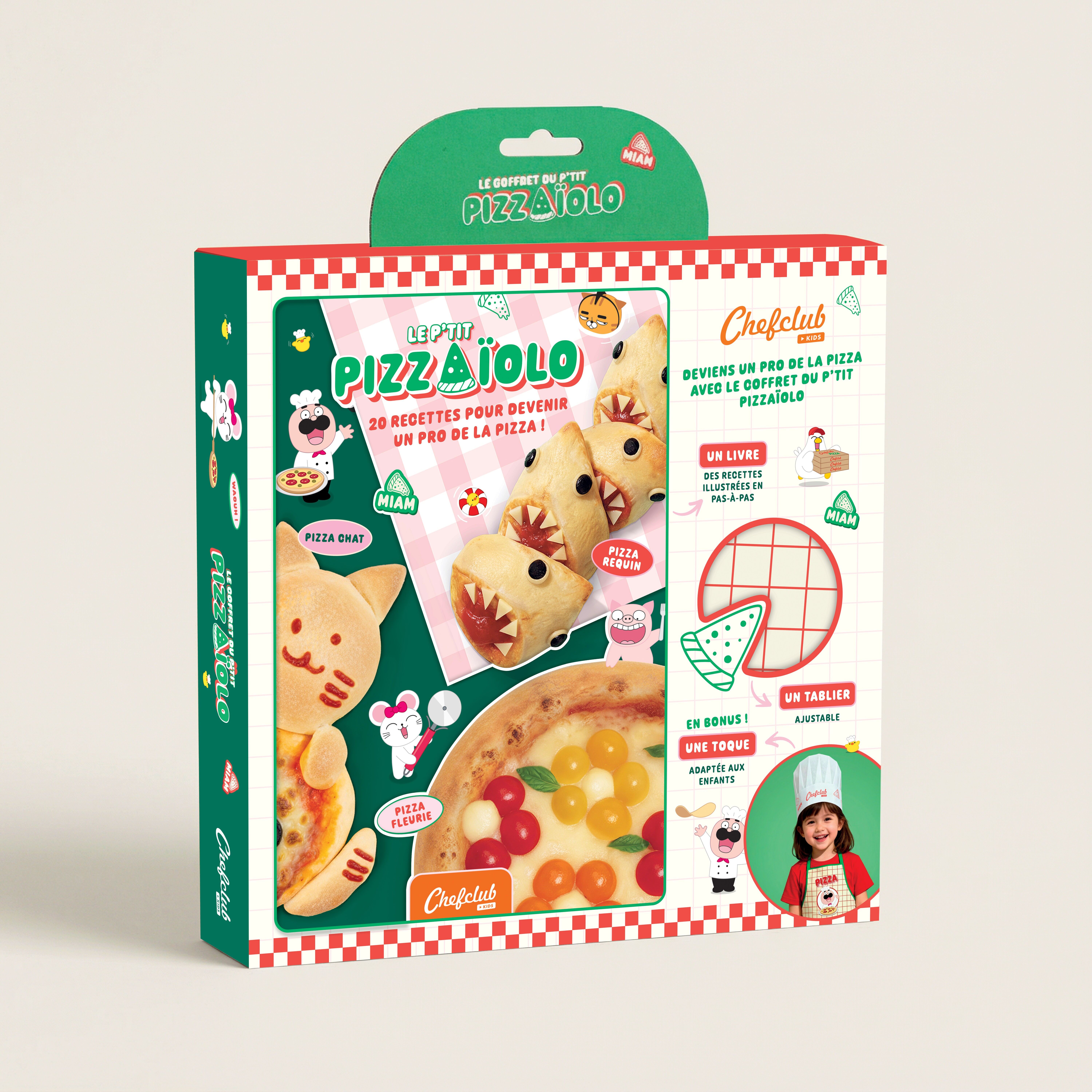 Set de regalo para niños: El chef de pizza y el delantal de pizza Chefclub Kids