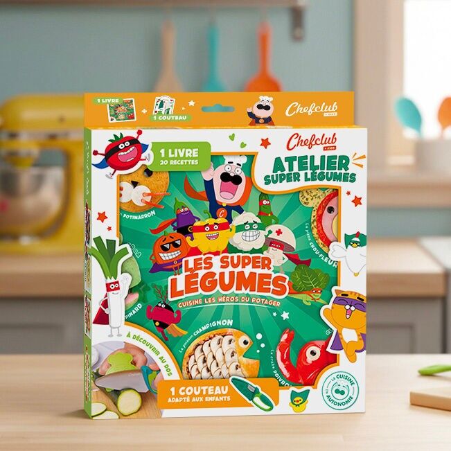 Geschenkset: Super Vegetables und Chefclub Kindermesser