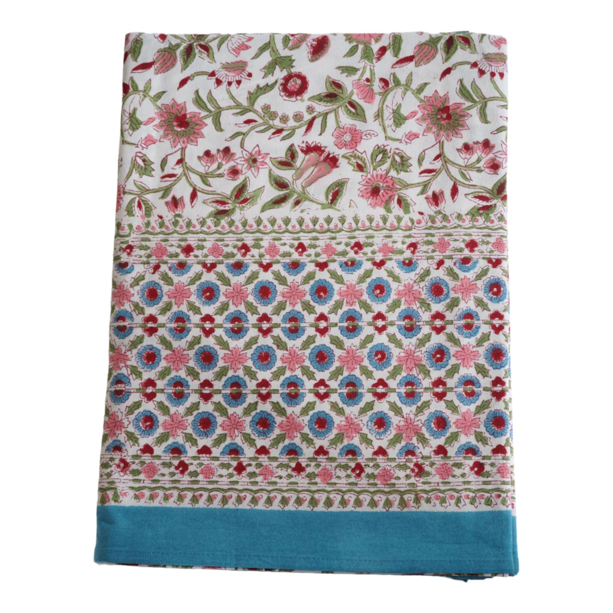 Rectangular tablecloth in printed cotton "Love White"