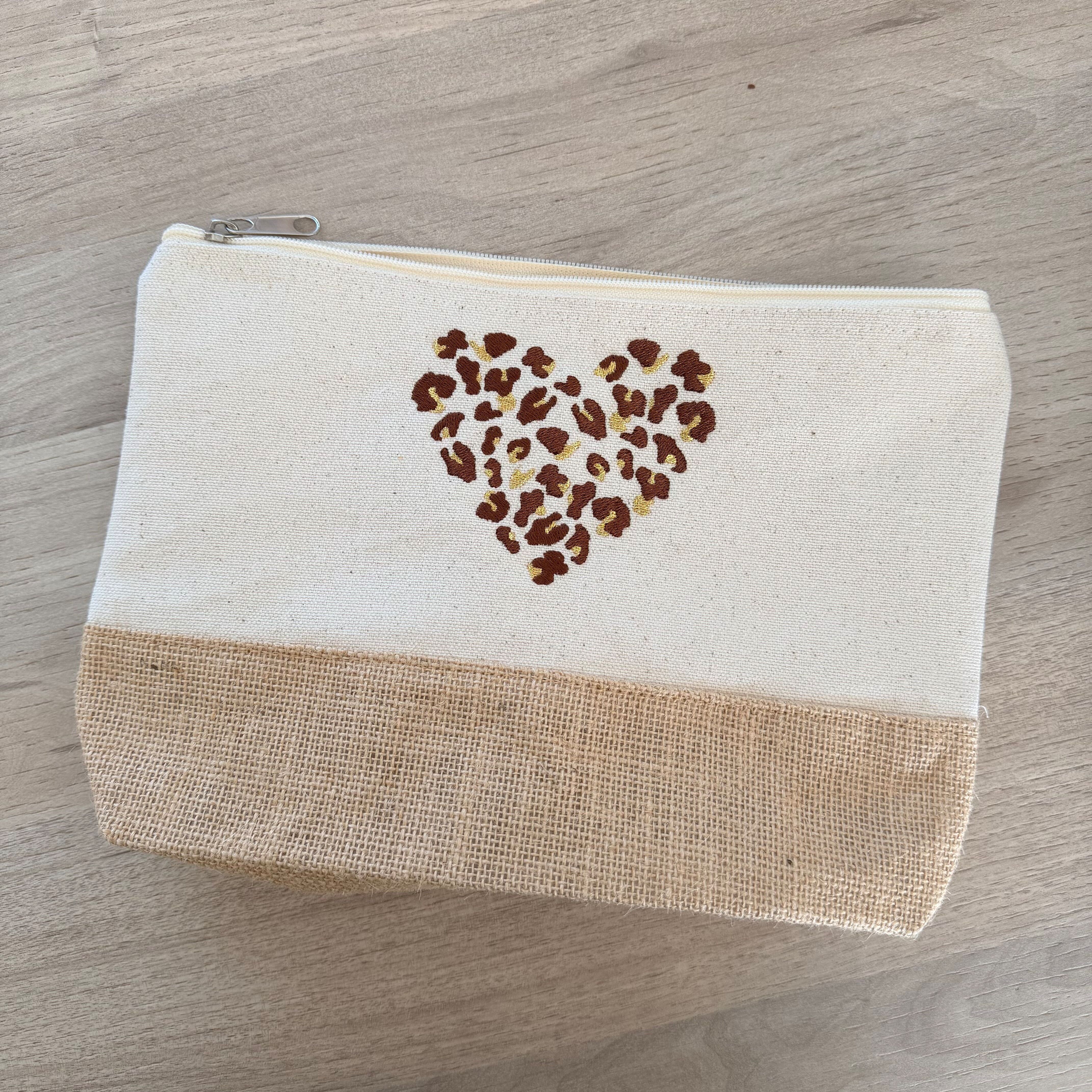 Bolsa bordada, estampado de leopardo