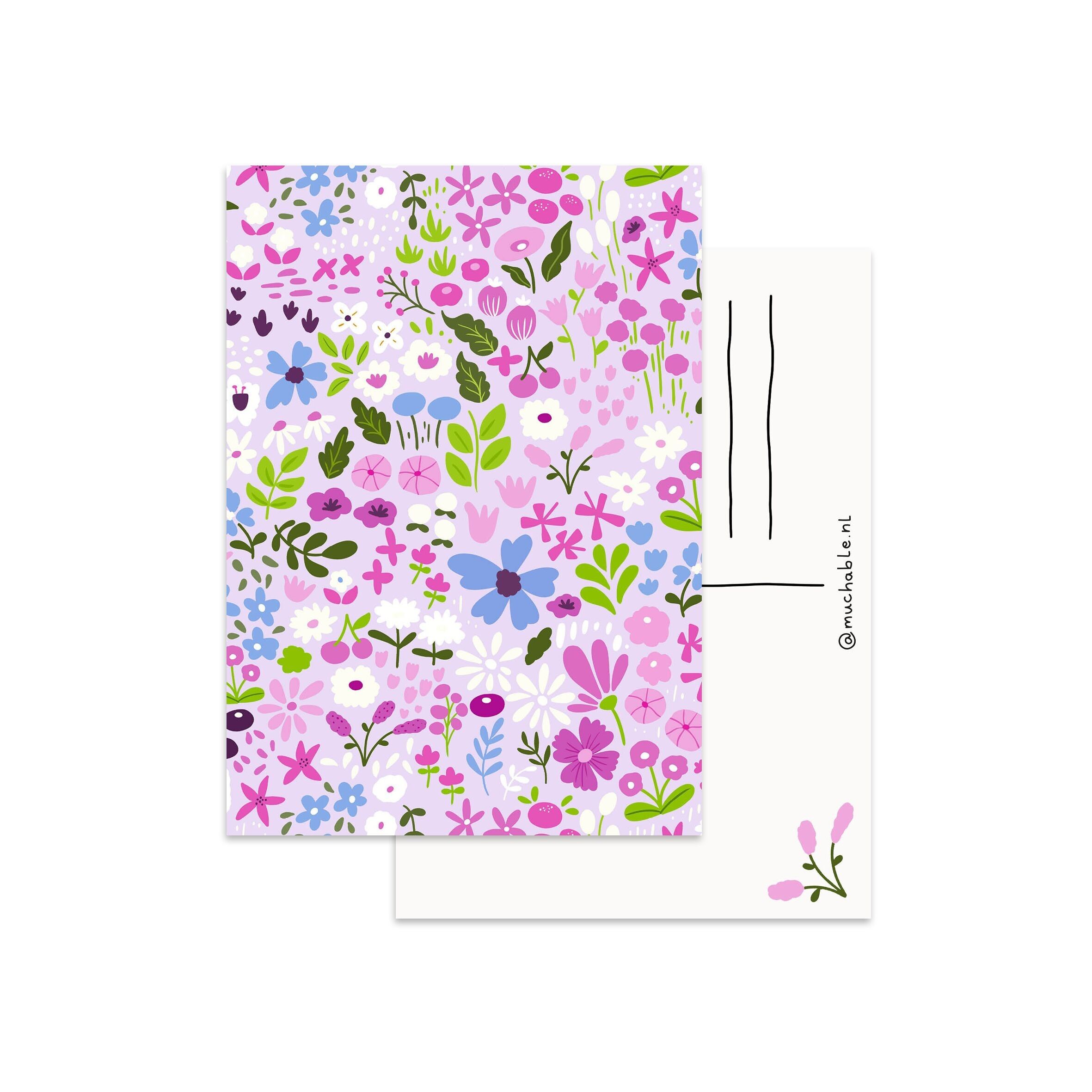Card design - cute small flowers pattern