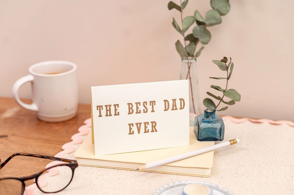 Letterpress Fathers Day Best Dad Appreciation Card