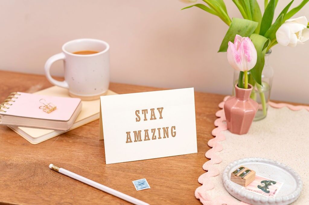 Letterpress Stay Amazing Romance Friendship Card
