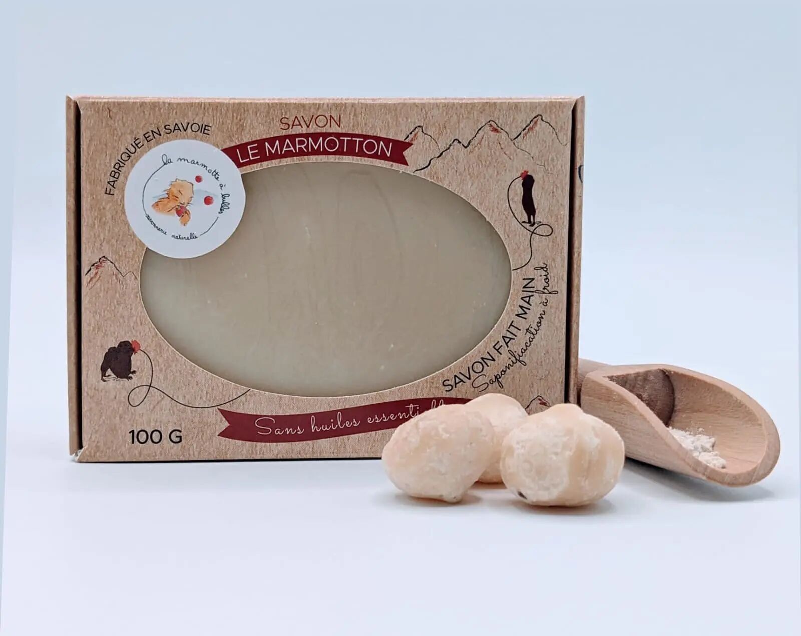Le Marmotton soap 100g, 50g, 25g without essential oils