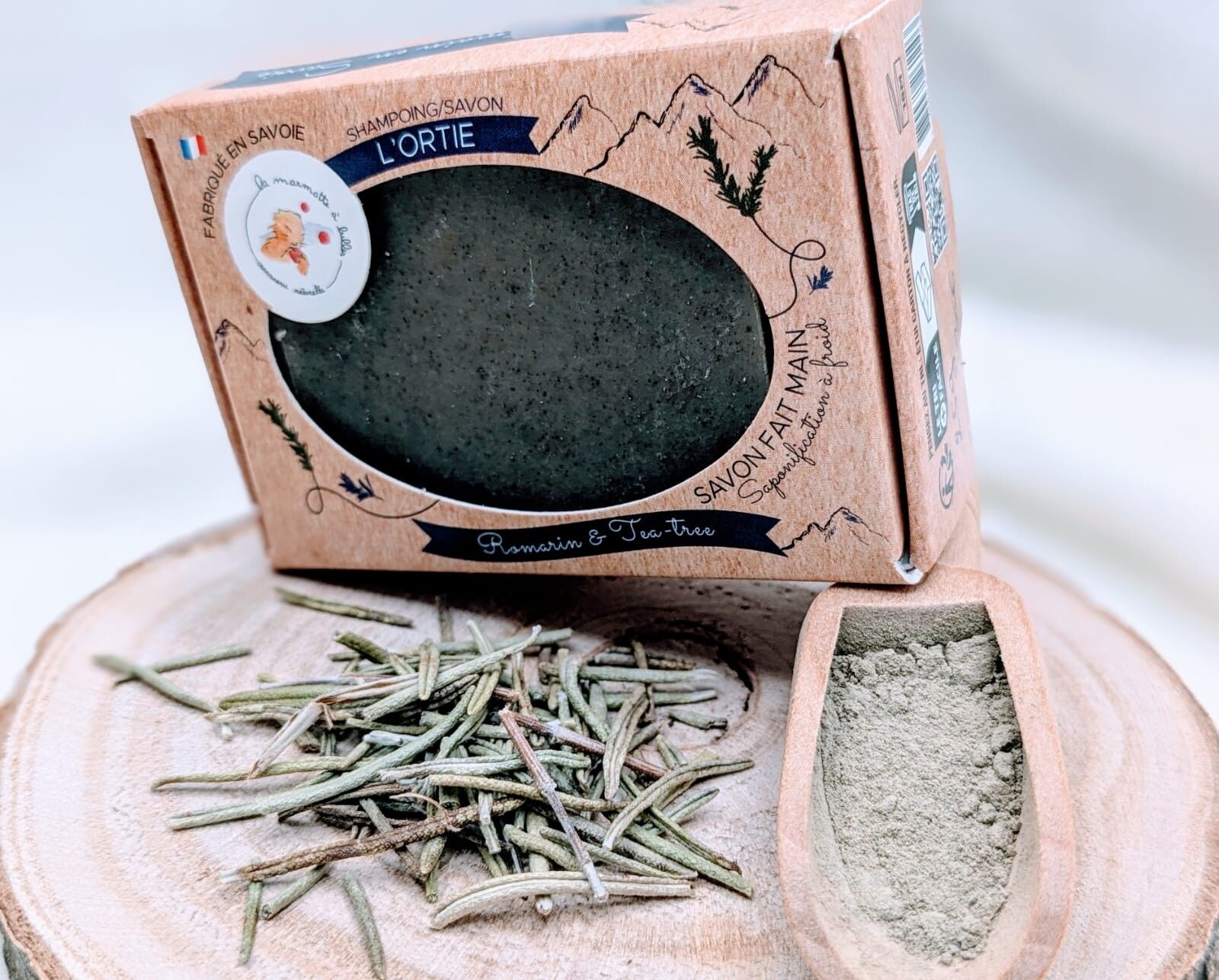 Nettle shampoo/soap 100g, 50g, 25g Essential oil of rosemary, tea tree and sage.