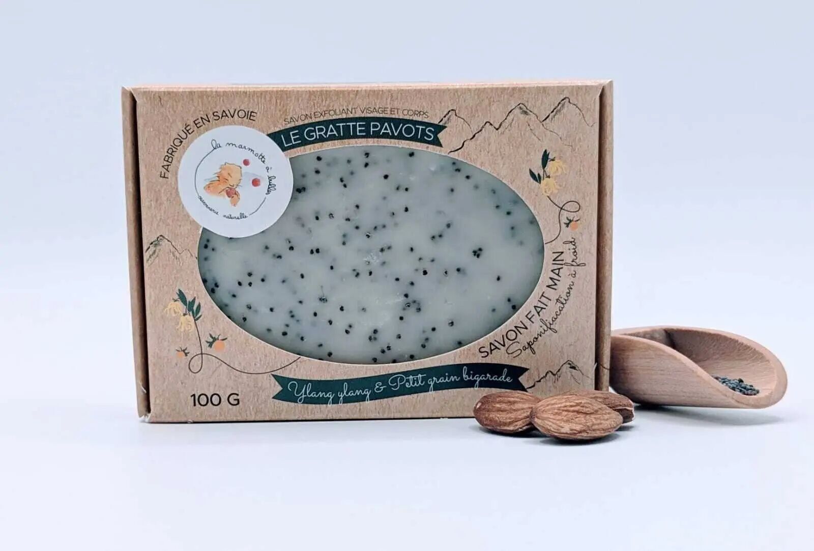 Solid scrub Poppy scraper 100g, 50g, 25g Essential oils of ylang-ylang and bitter orange petitgrain