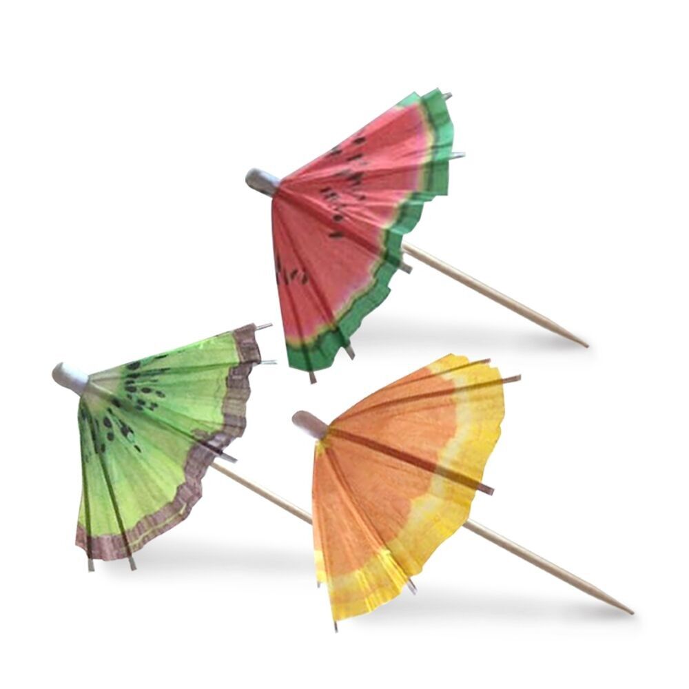 6 Parasol picks paper 8 cm - Aloha