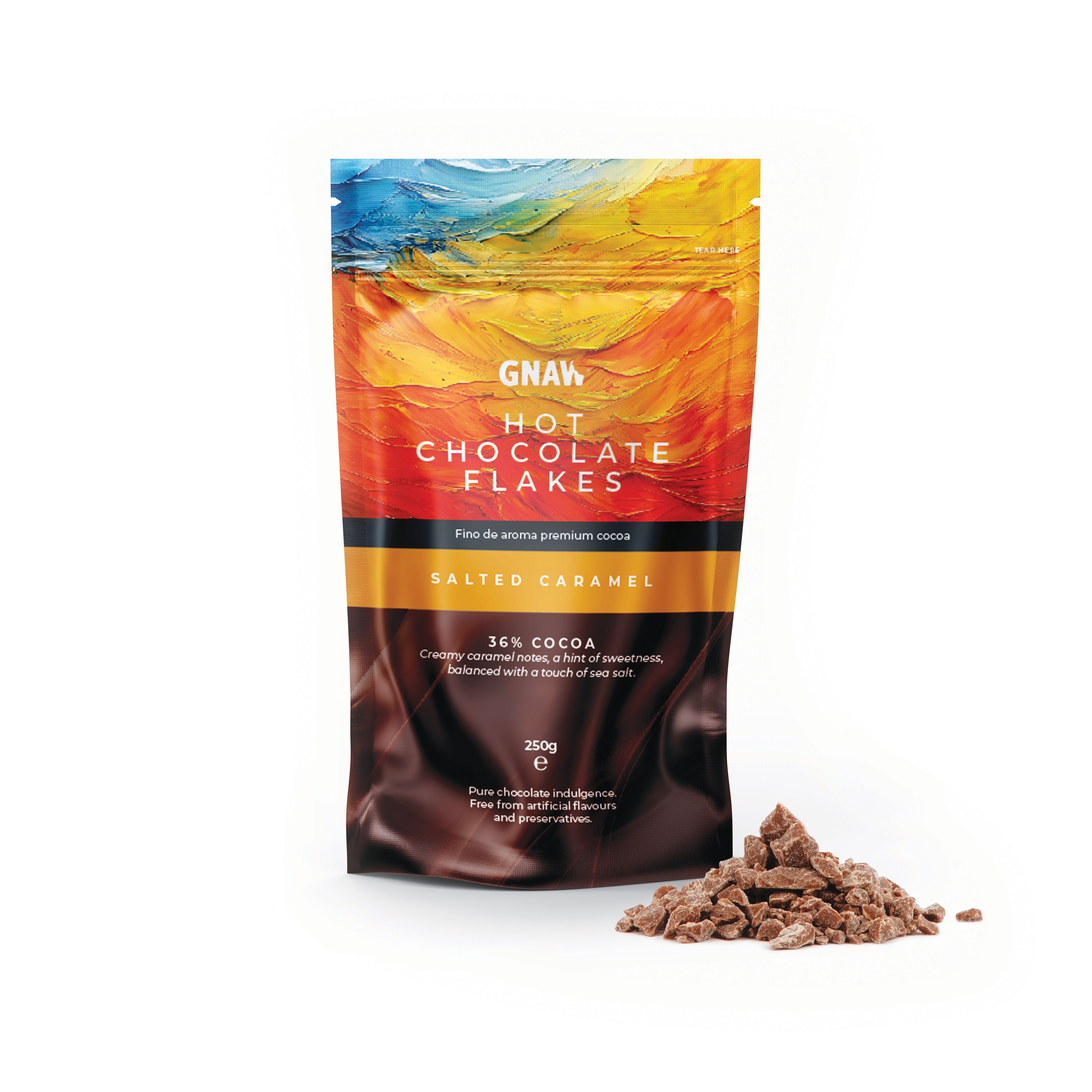 Flocons de chocolat chaud au caramel salé