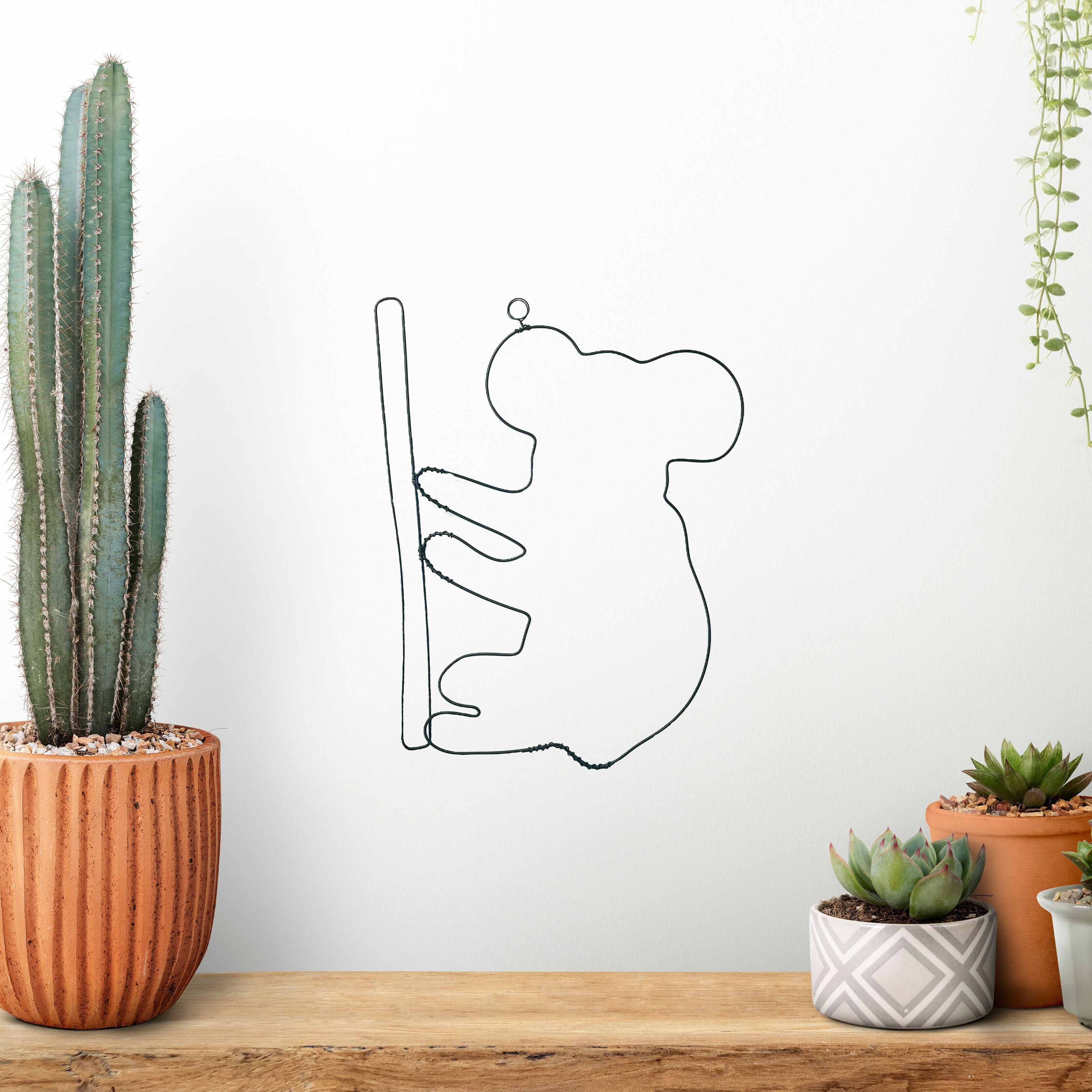 Décoration Murale en Fil de Fer "Silhouette Koala" - à punaiser - Bijoux de Mur - Chambre Enfant/Ado