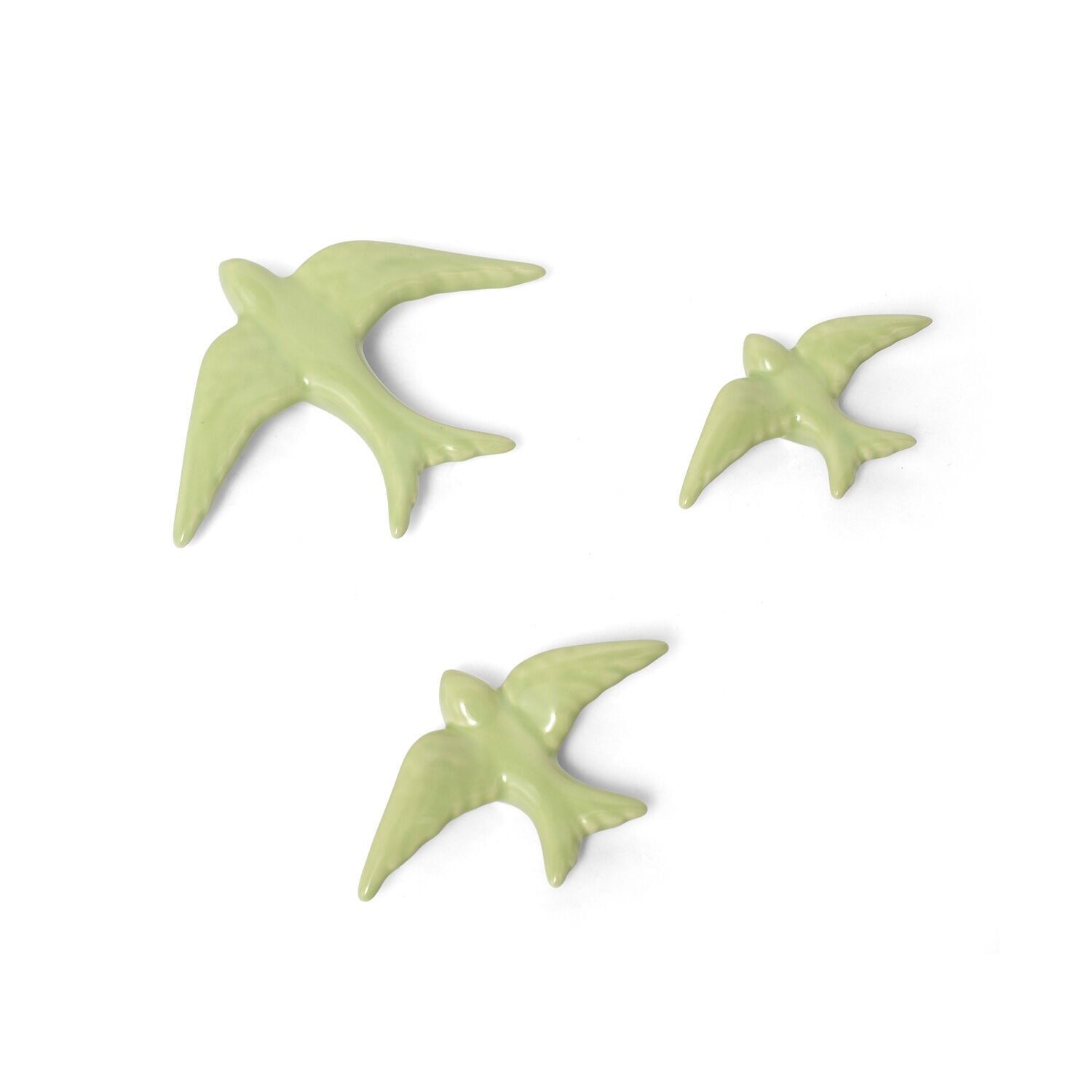Set di 3 rondini in ceramica verde menta CA1002VMXSSM