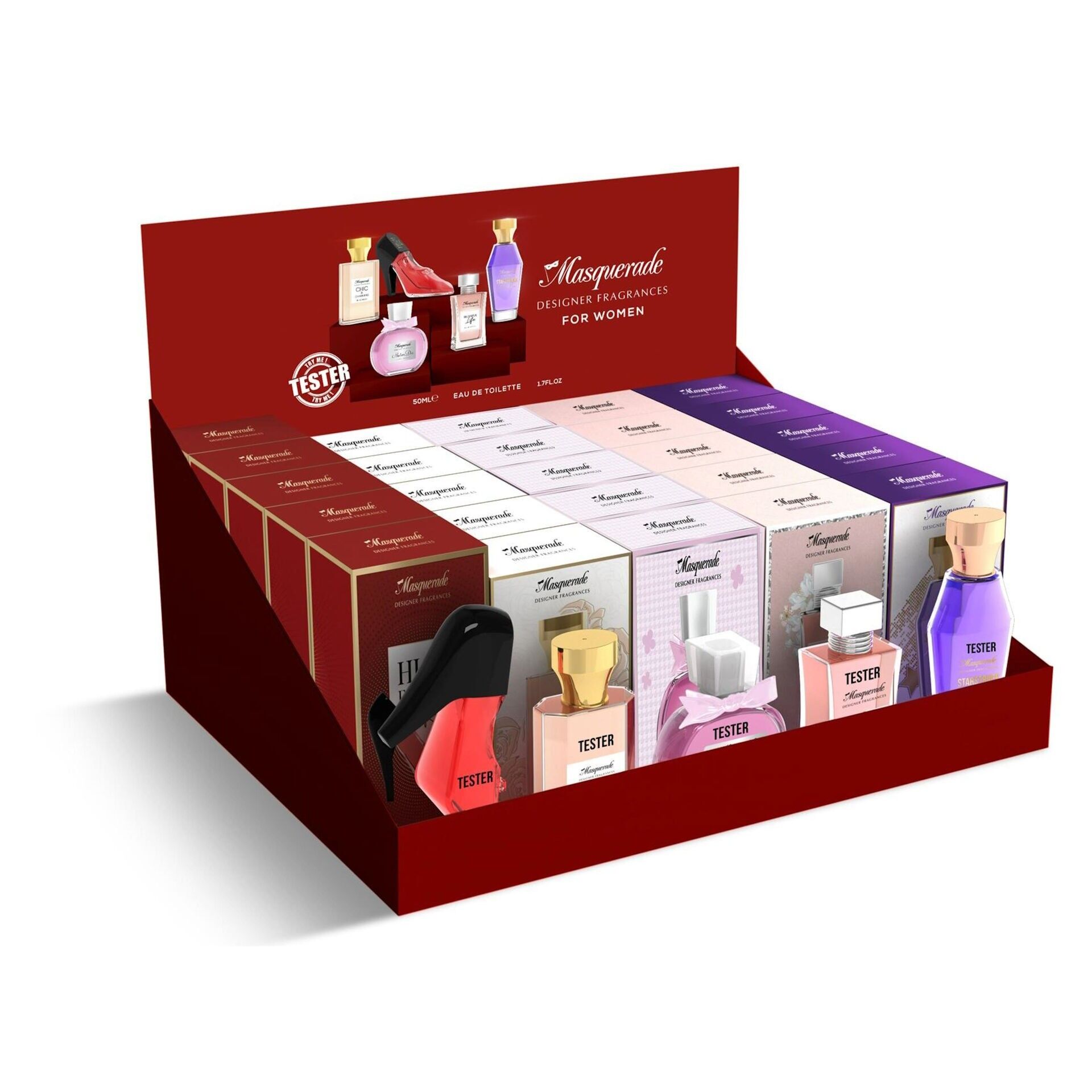 MASQUERADE - Women's Mixed 50ml Display Tray with Free Testers
