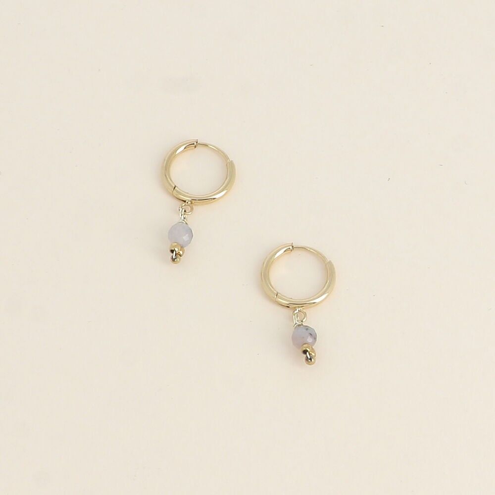 Créoles - anneau et pierre naturelle