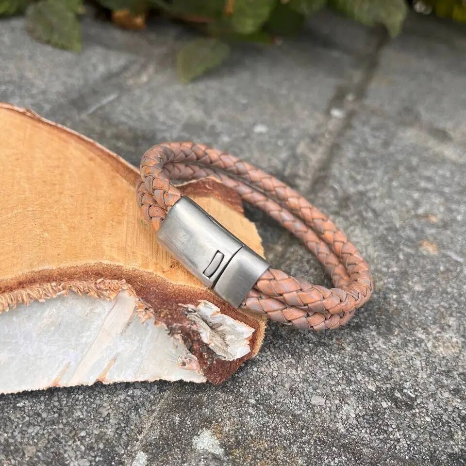 Buy wholesale Dual Oslo Braided Leather Bracelet - Style 117