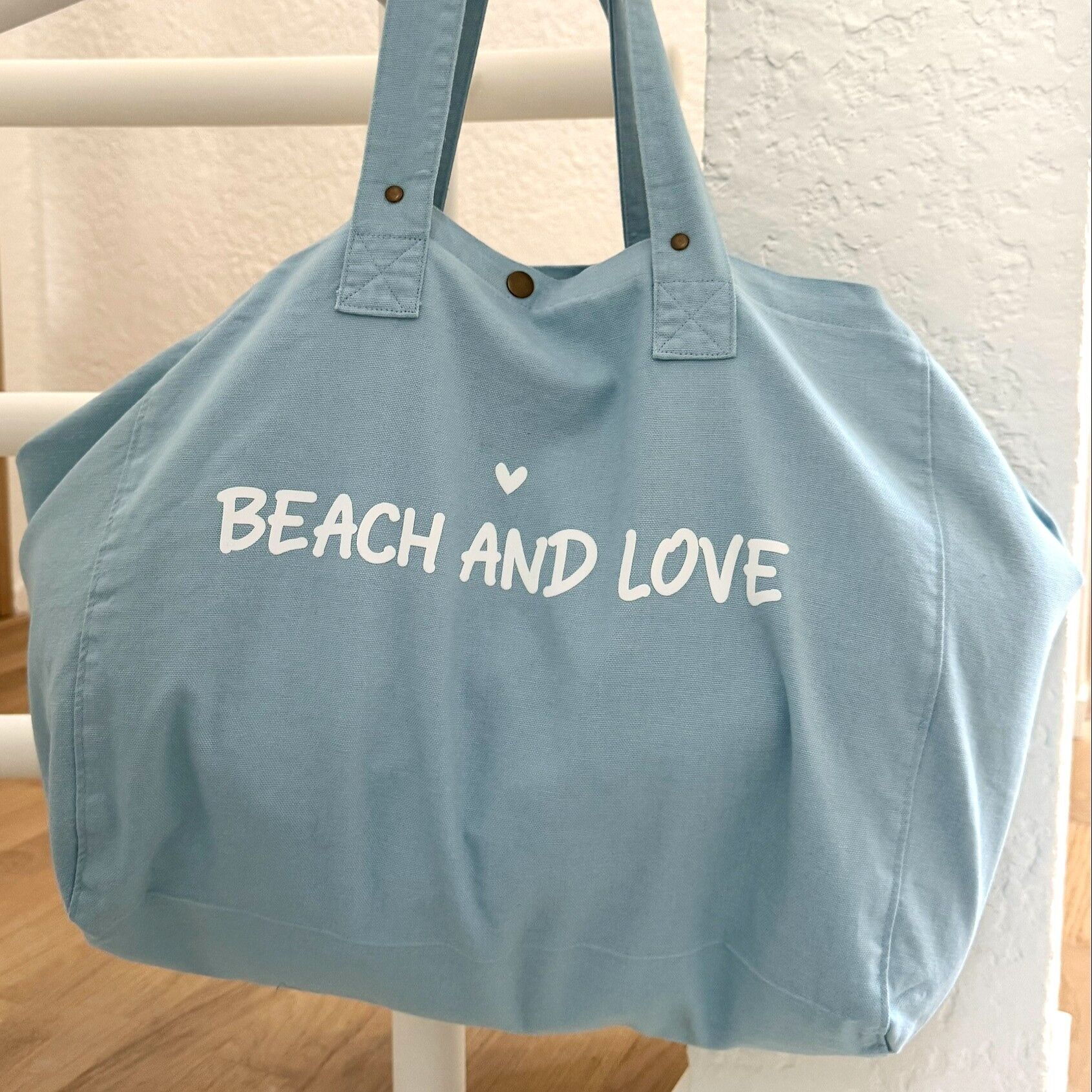 Borsa tote grande "Beach and Love" 5 colori tra cui scegliere