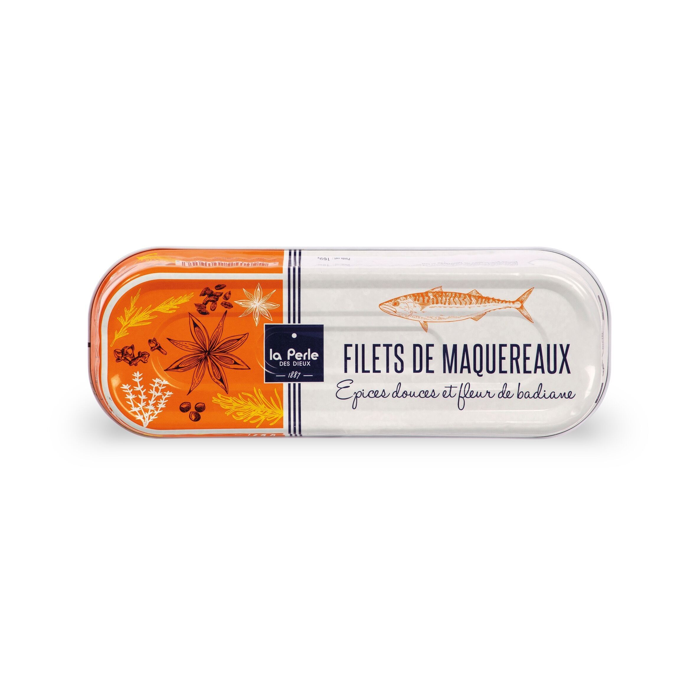 Mackerel fillets with mild spices and star anise flower