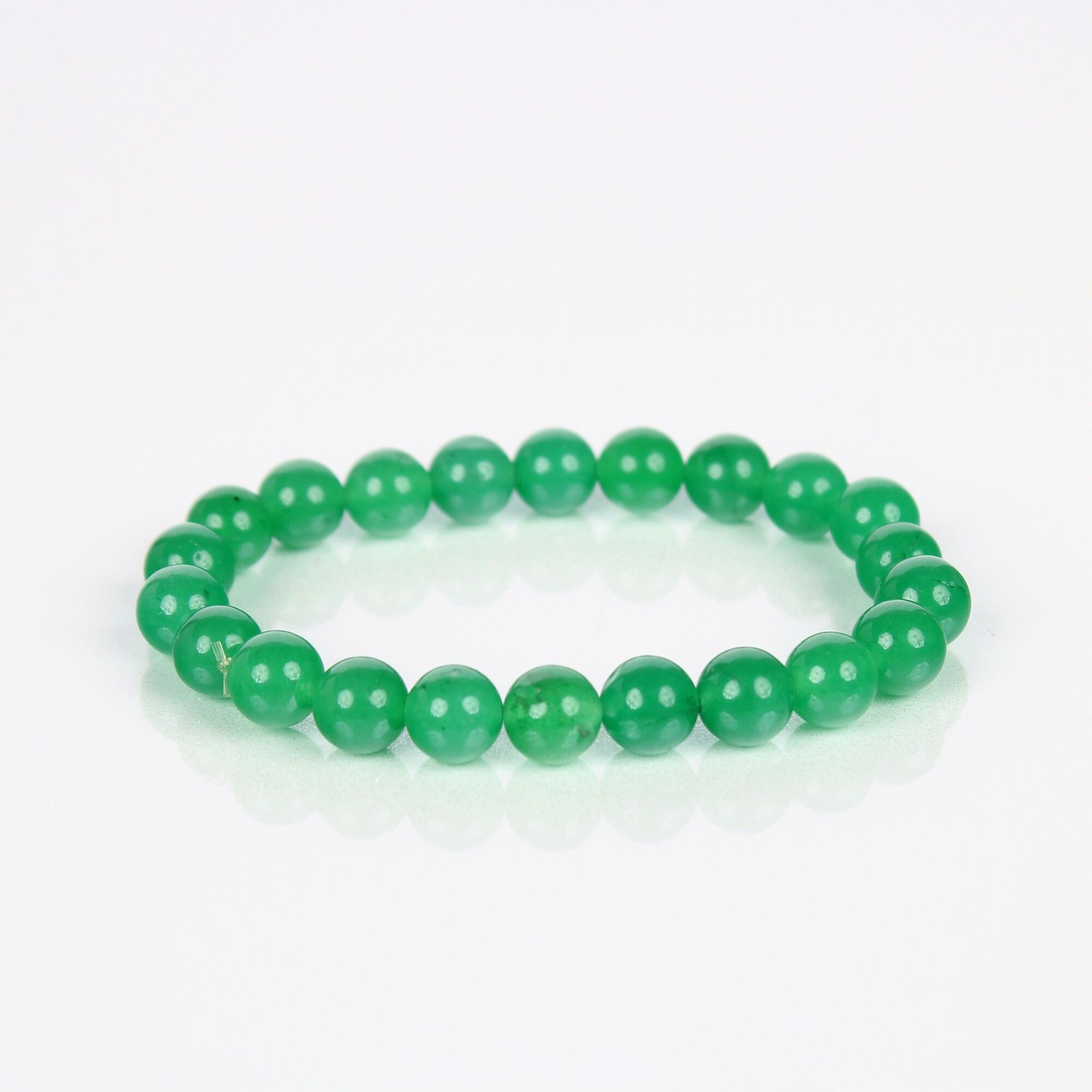 Pulsera de aventurina verde de grado A+ de 8 mm (paquete de 3)
