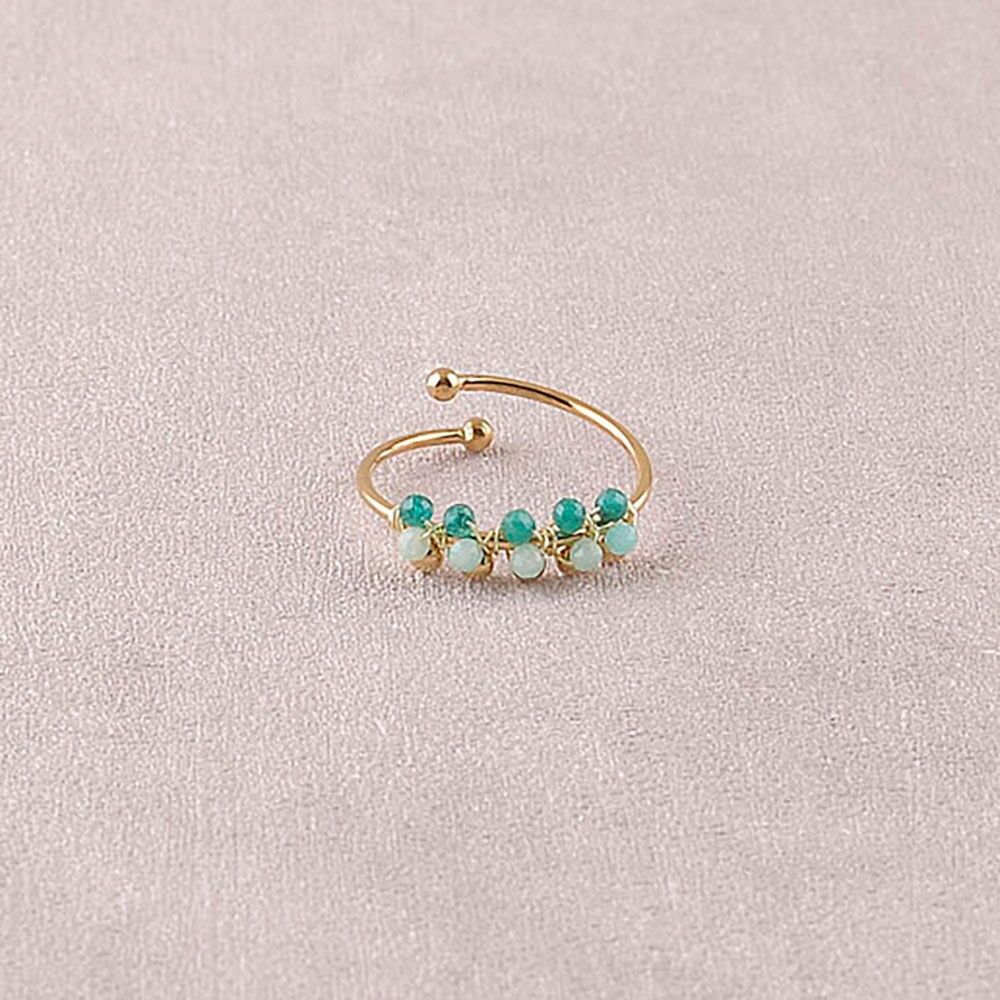 Bague - pierres naturelles rondes et boules