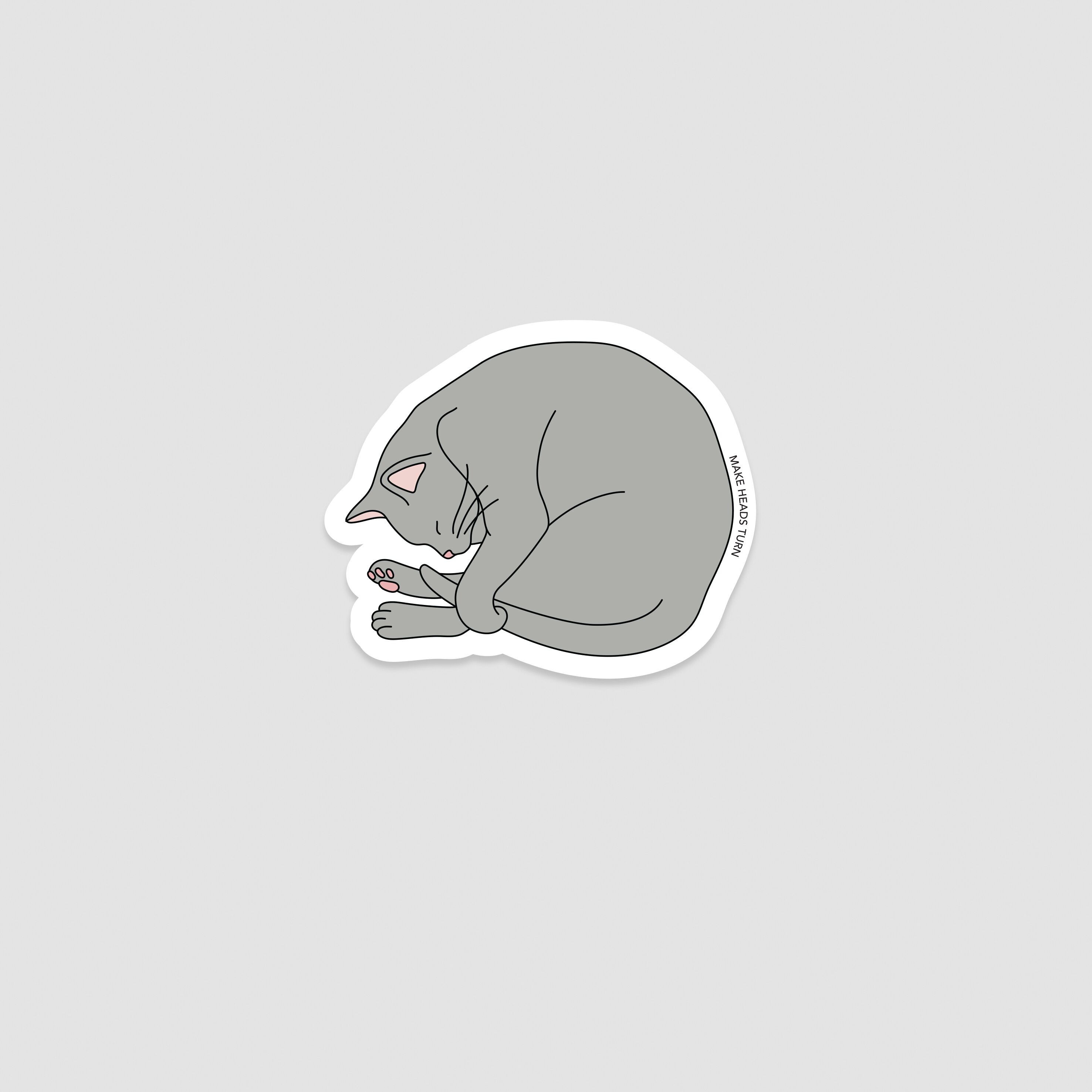Ausgestanzter Aufkleber „Schlafende Katze“