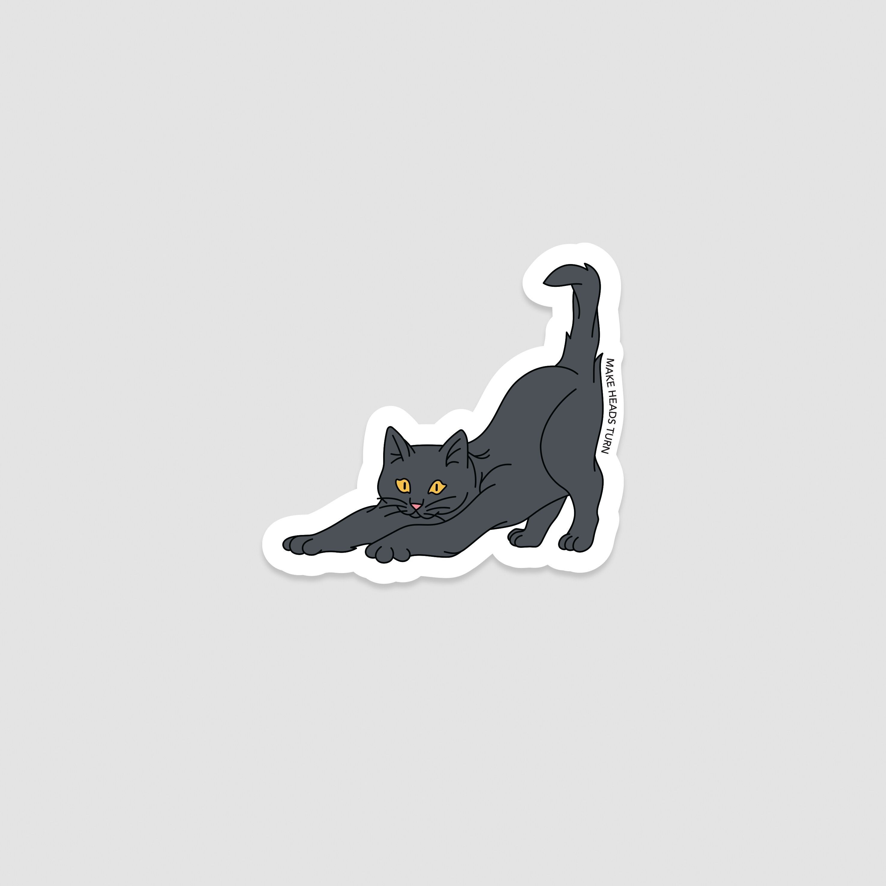 Ausgestanzter Aufkleber „Streckende Katze“