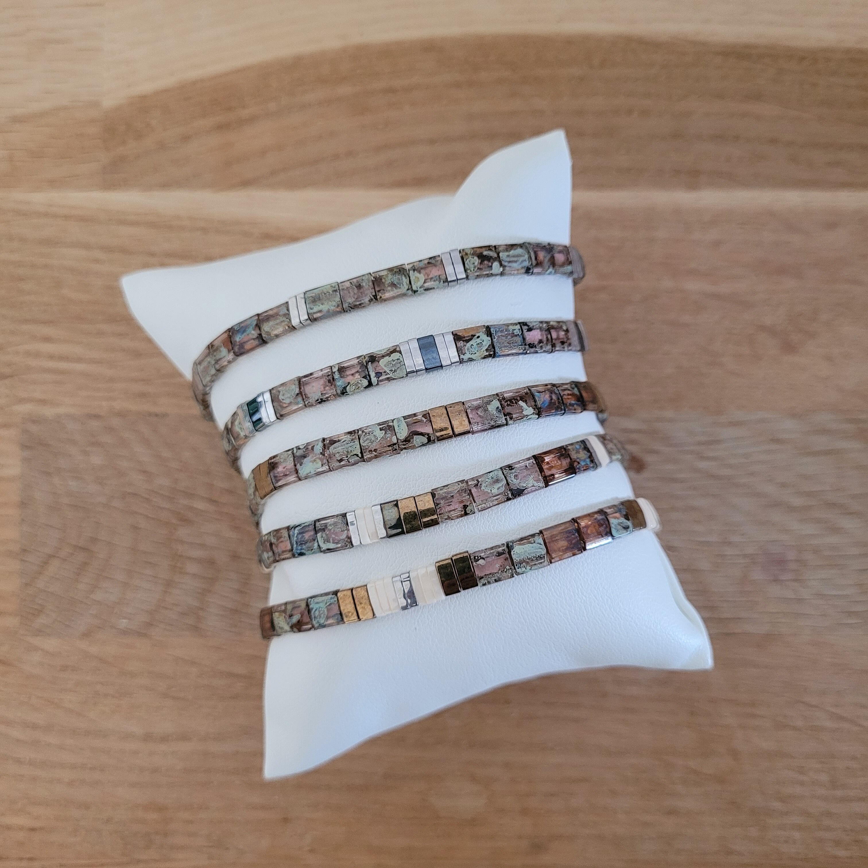 5 bracelets - Beige picasso - Eté - TILA