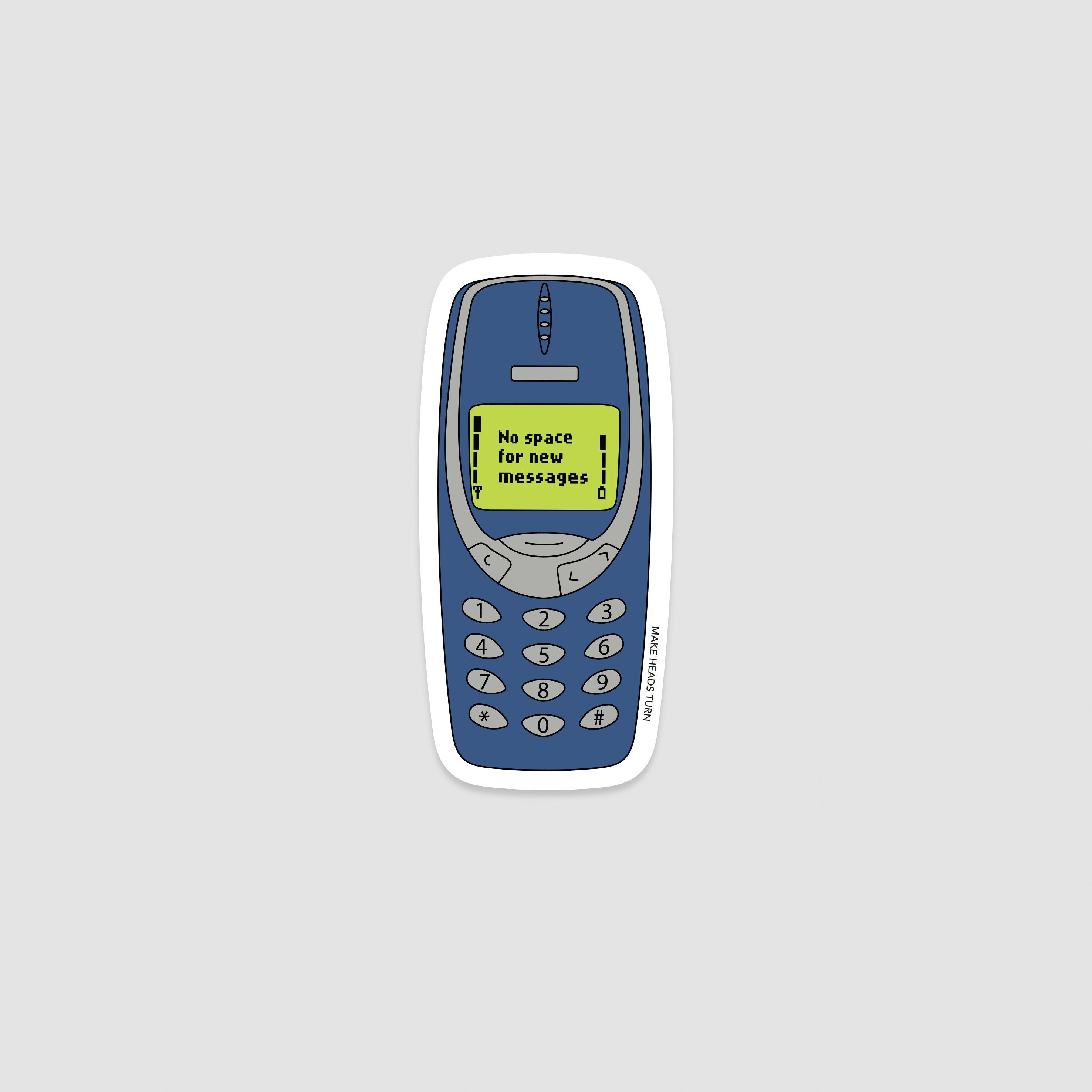 Ausgestanzter Aufkleber „Ziegelstein-Handy Nokia“