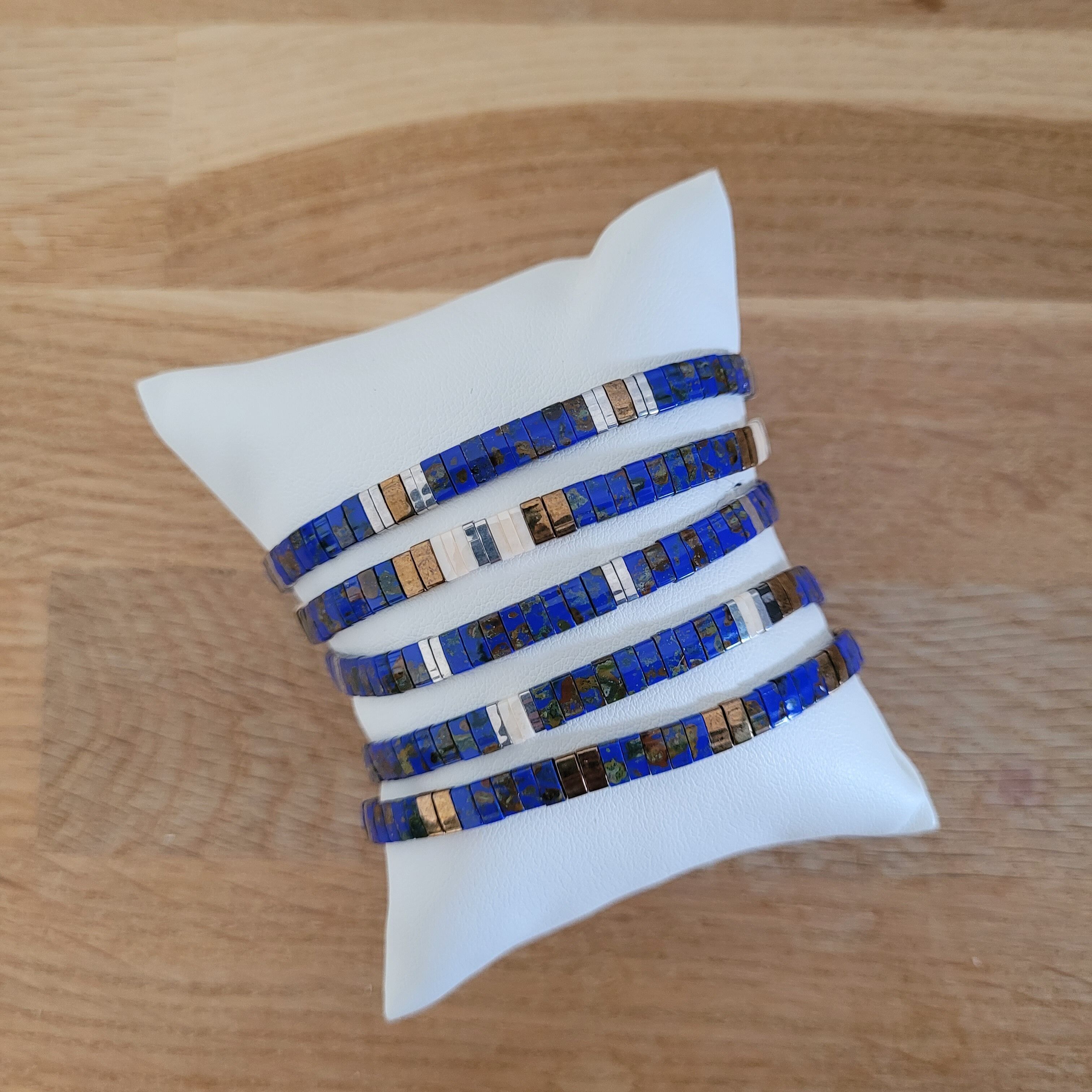 5 bracelets - Bleu picasso - Eté - TILA