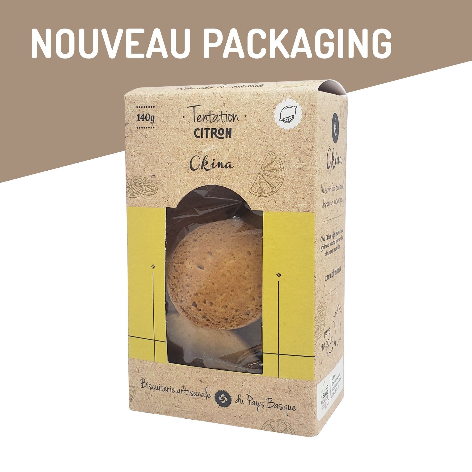 New packaging - Lemon Temptation Biscuits - handcrafted in the Basque Country