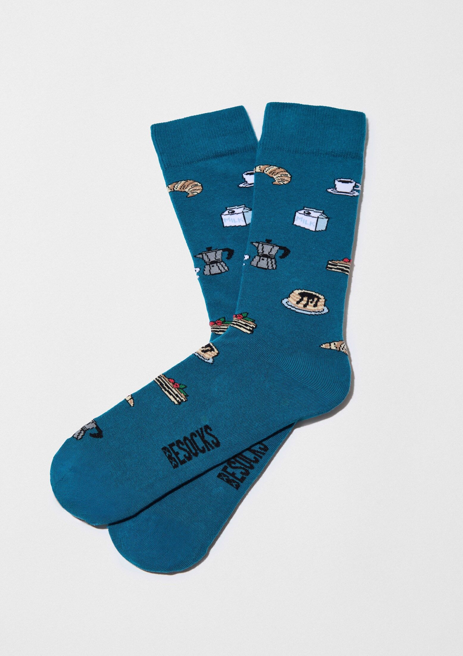 BeSweetBreakfast Blue Petrol - 100% Organic Cotton Socks