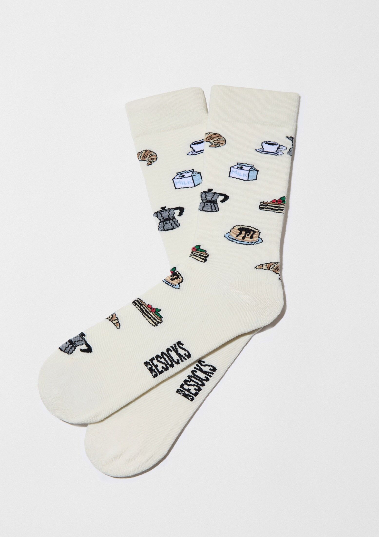 BeSweetBreakfast Off White - 100% Organic Cotton Socks