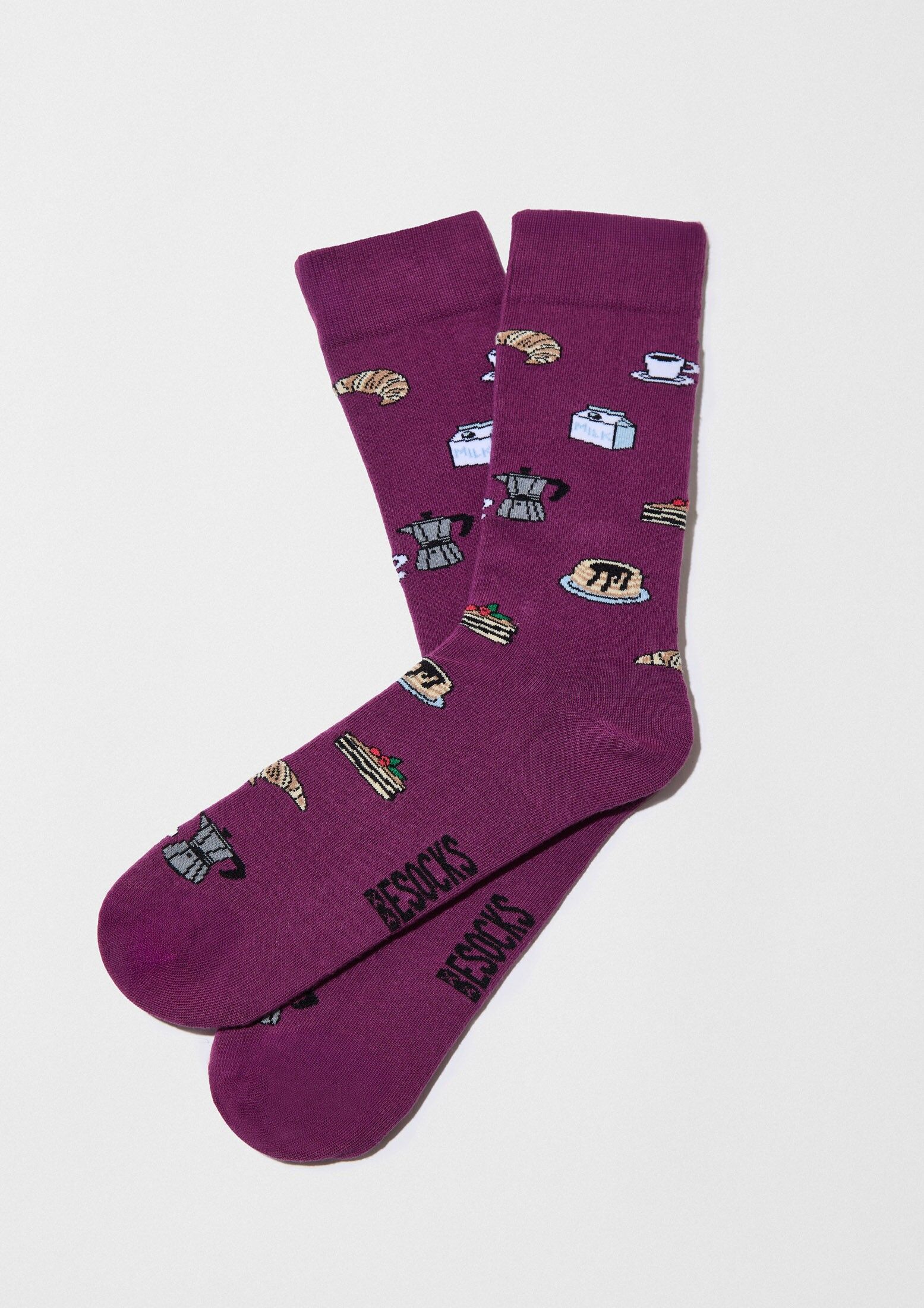 BeSweetBreakfast Eggplant - 100% Organic Cotton Socks