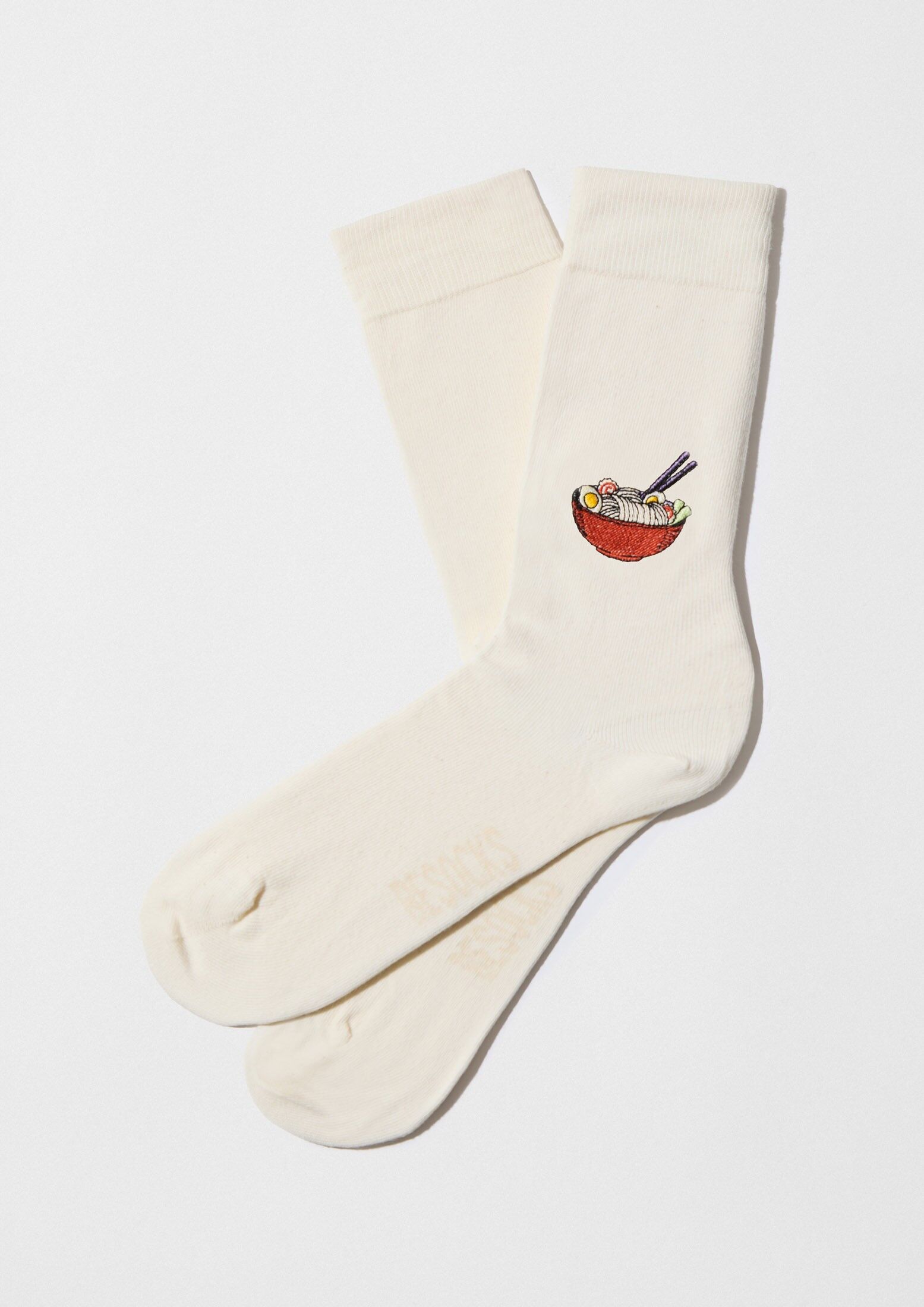 Embroidered BeRamen - 100% Organic Cotton Socks