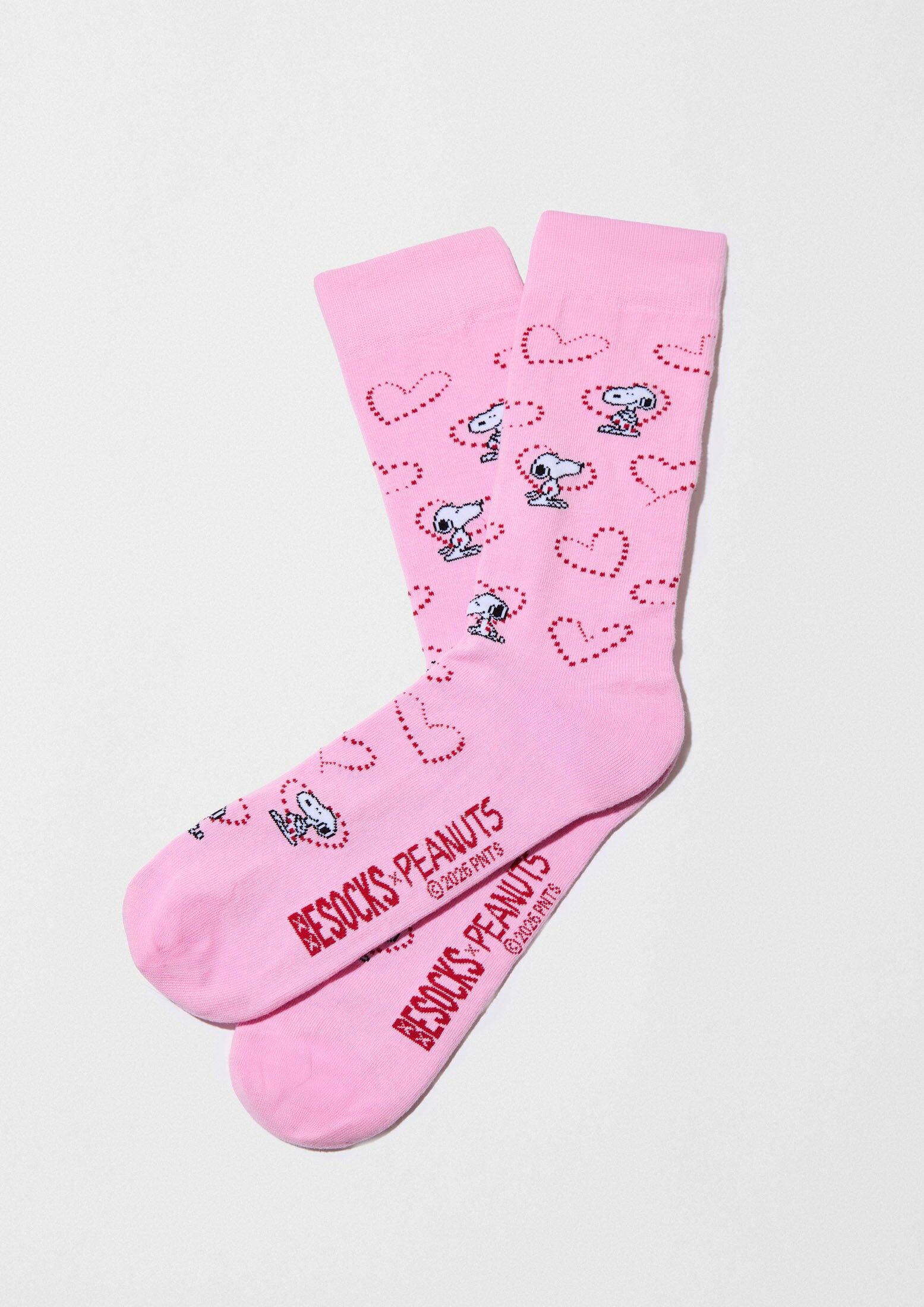 BeSnoopy Heart Pink - 100% Organic Cotton Socks
