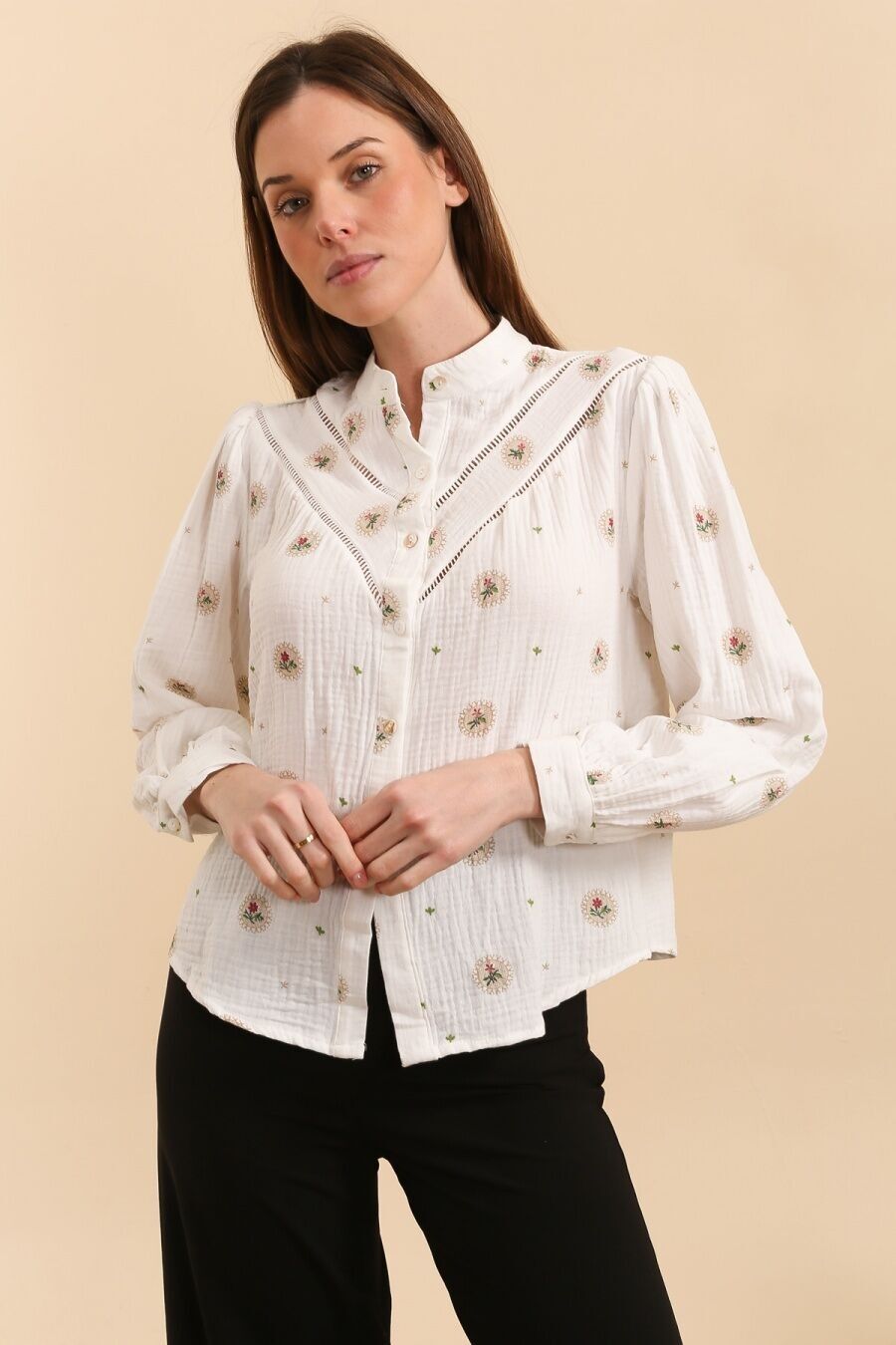 Floral bohemian romantic shirt