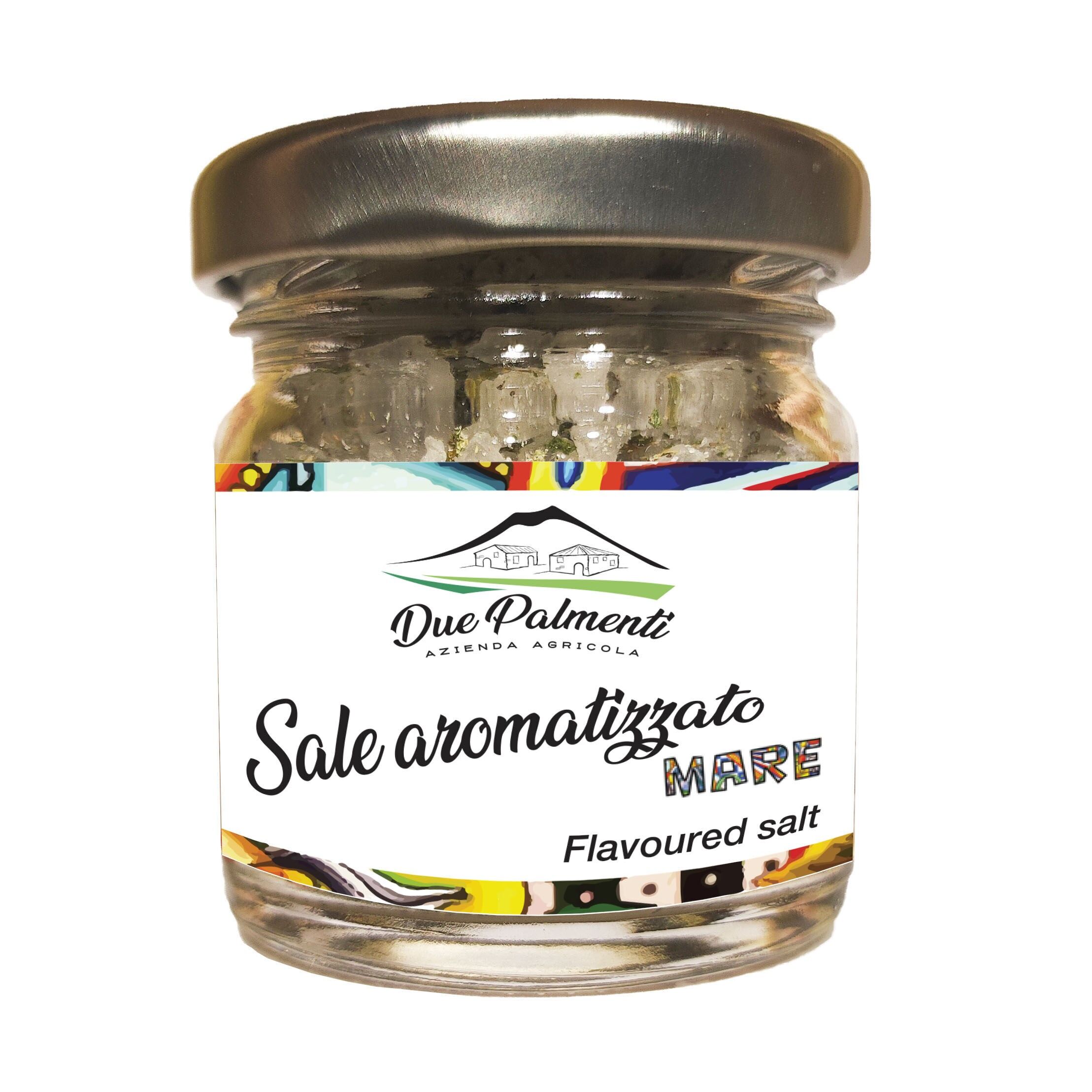SEA flavored salt in a glass jar