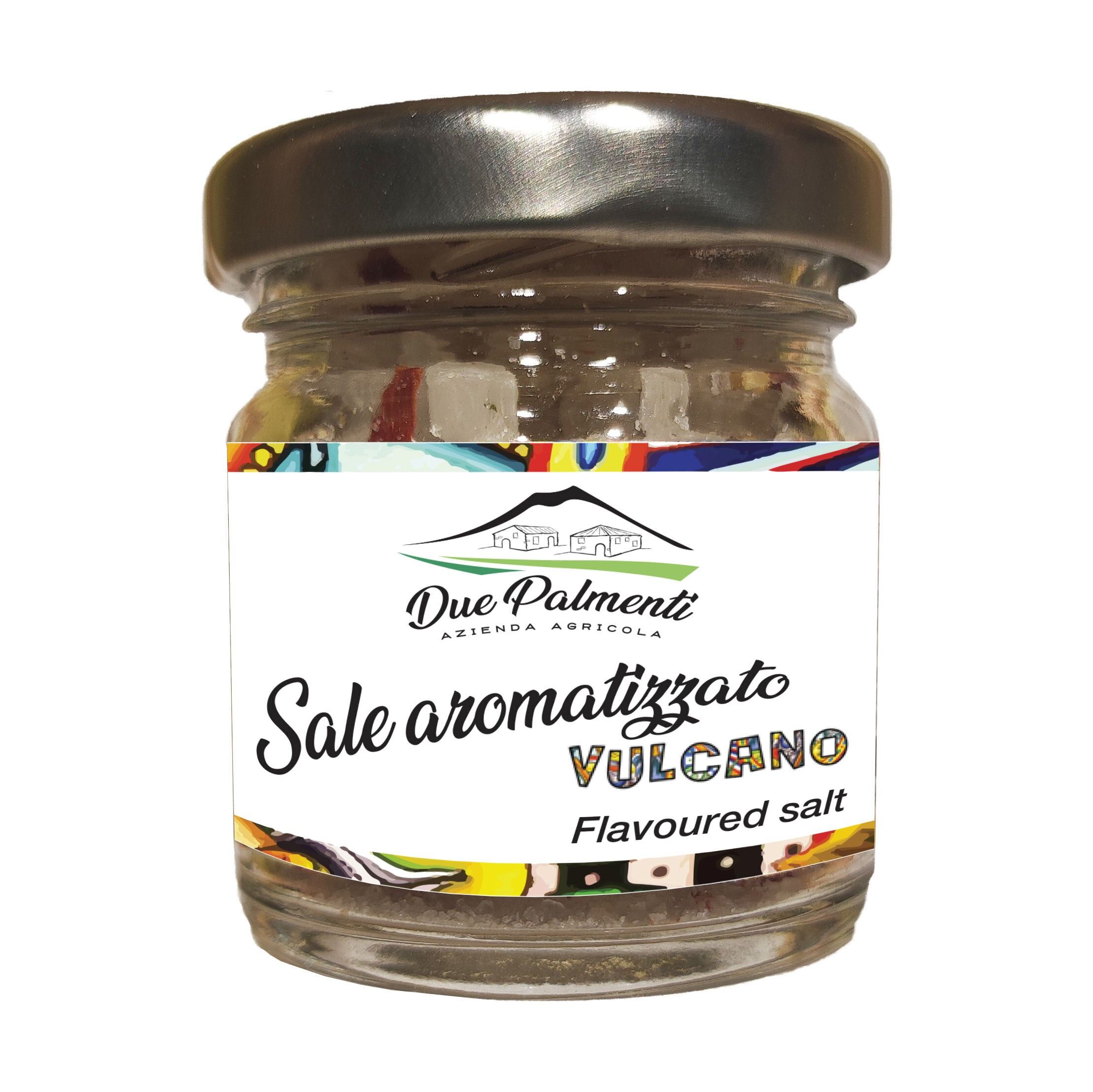 VULCANO flavored salt in a glass jar