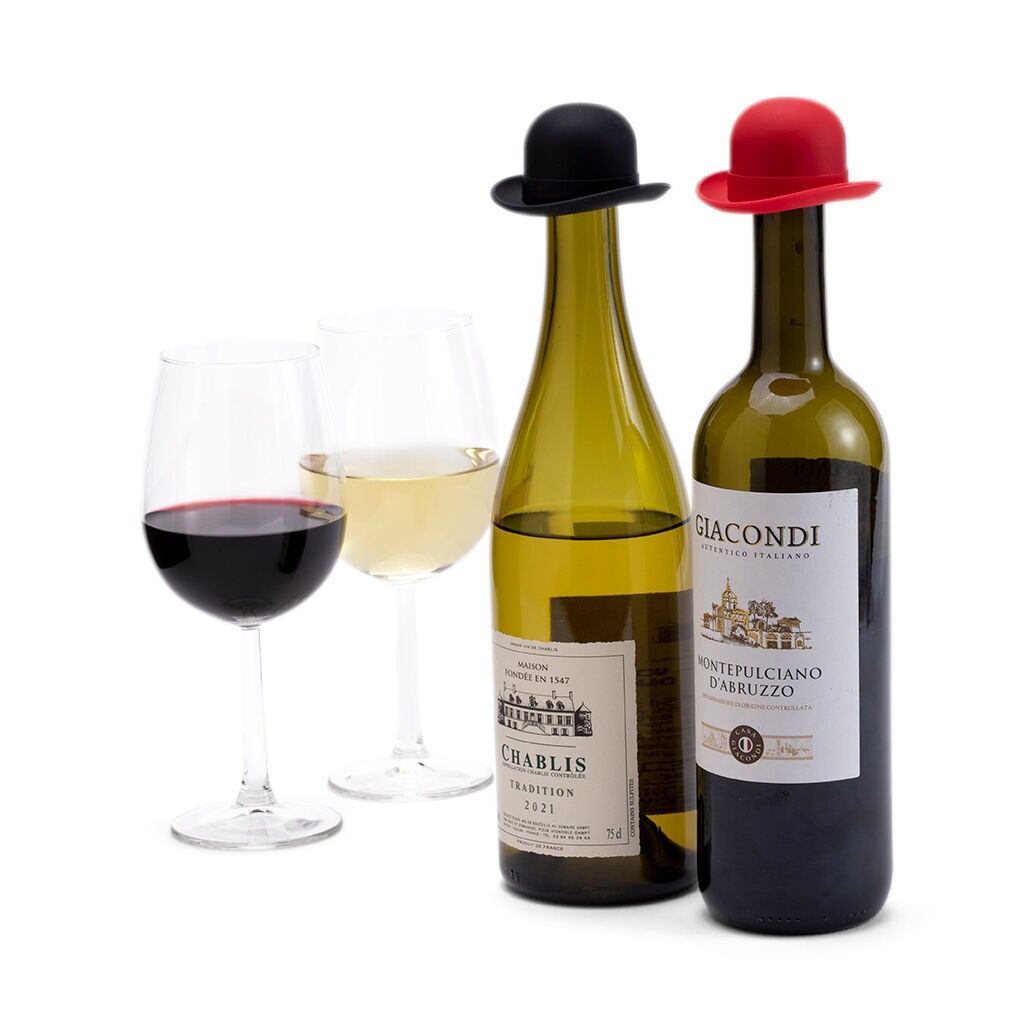 Bowler | Silicone Wine Bottle Stoppers – Set of 2 Giftable Wine Accessories