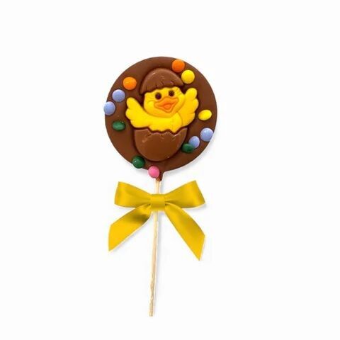 Round milk chocolate "chick" Smarties 50g lollipop - Display of 20 lollipops