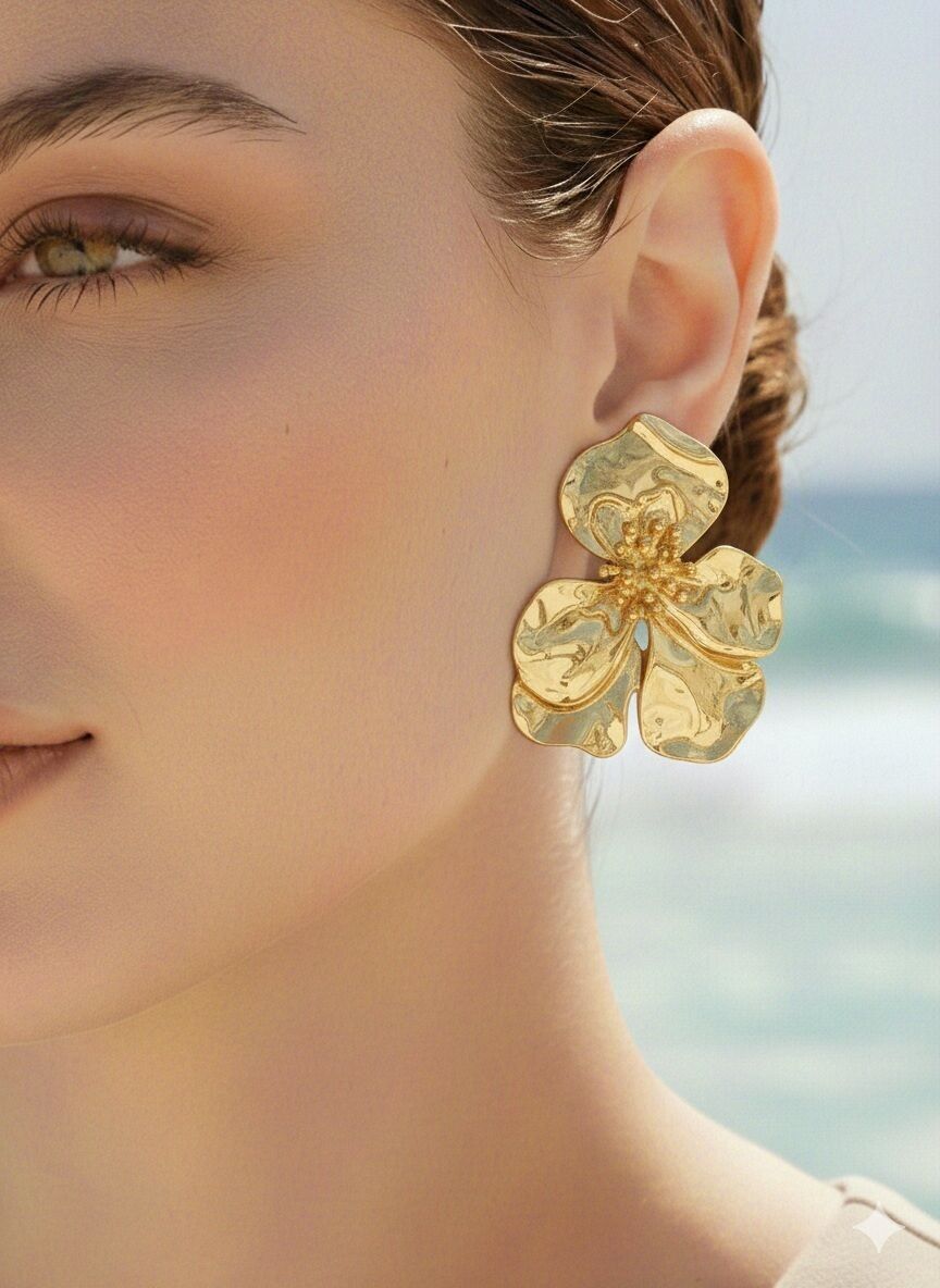 Ohrringe aus Edelstahl in Blumenform - BO100446OR