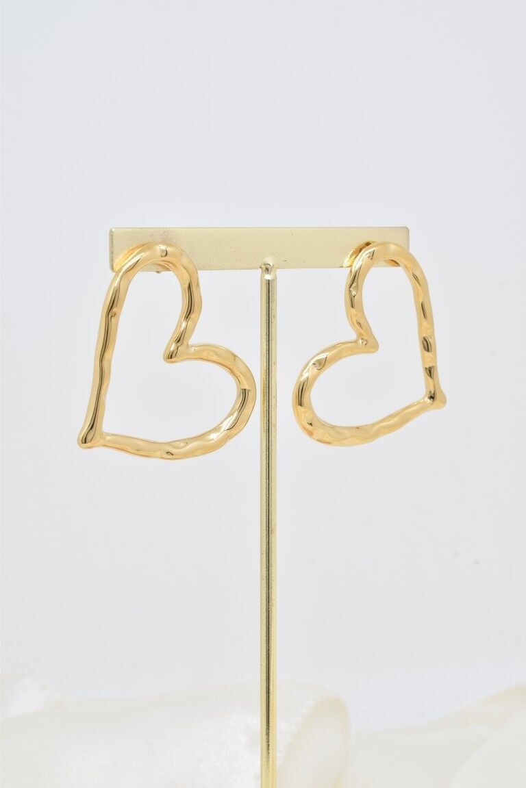 Große herzförmige Ohrringe aus Edelstahl - BO100449