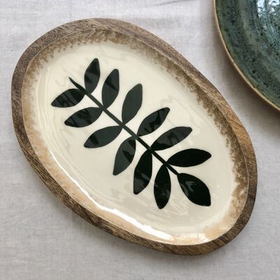 Beautiful wooden bowl with print