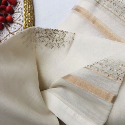 Silk Voile with gold thread