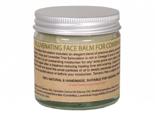 Rejuvenating Solid Face Balm For Combination Skin, 100% Pure Tamanu & Hemp Oil